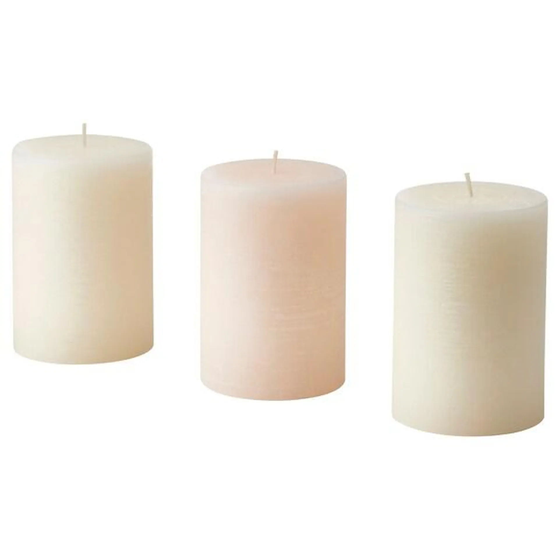 Scented pillar candle, Vanilla/light beige,