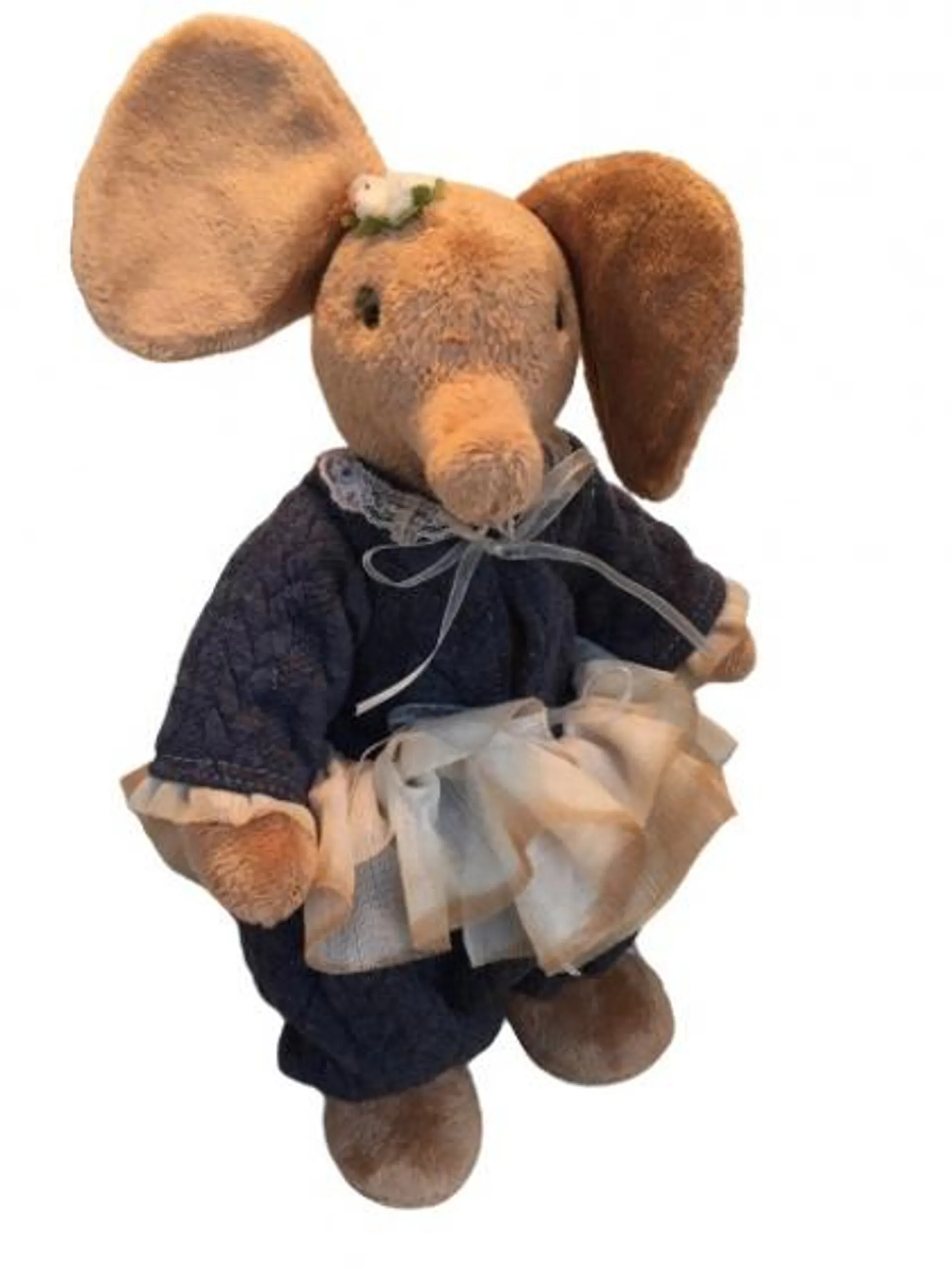 Clemens Firlefant knuffelolifant 30 cm pluche bruin/blauw