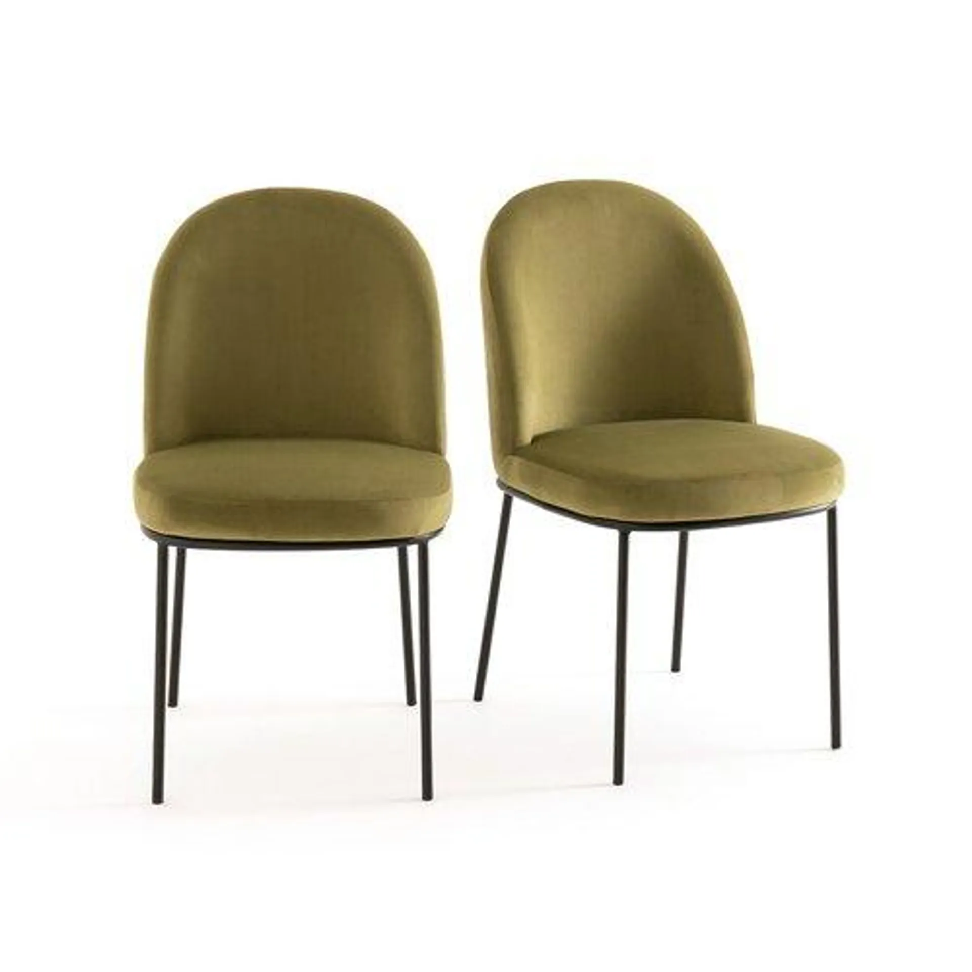 Lot de 2 chaises rembourrées en velours, Topim