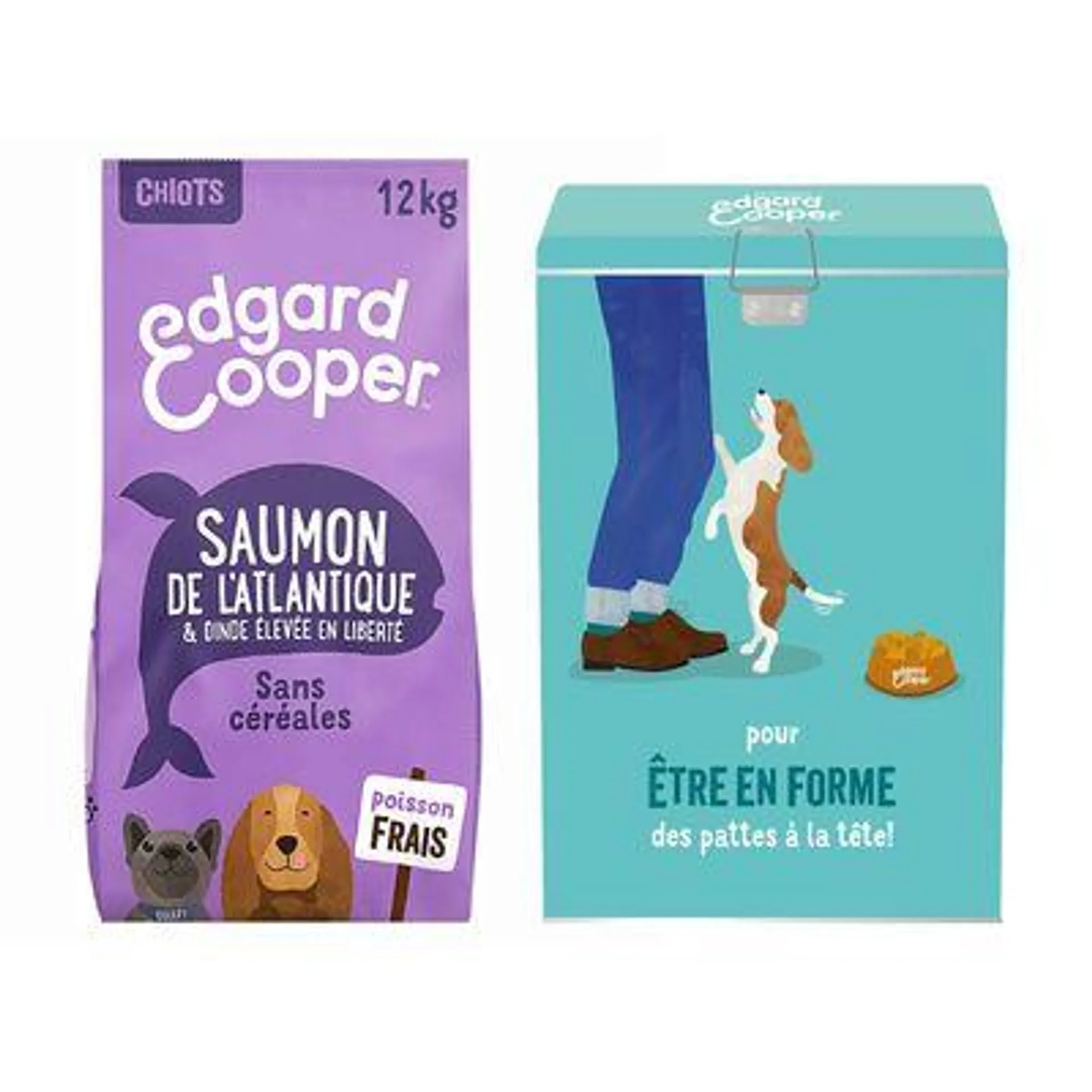 Edgard & Cooper sans céréales 12 kg pour chien + Conteneur à croquettes offert !