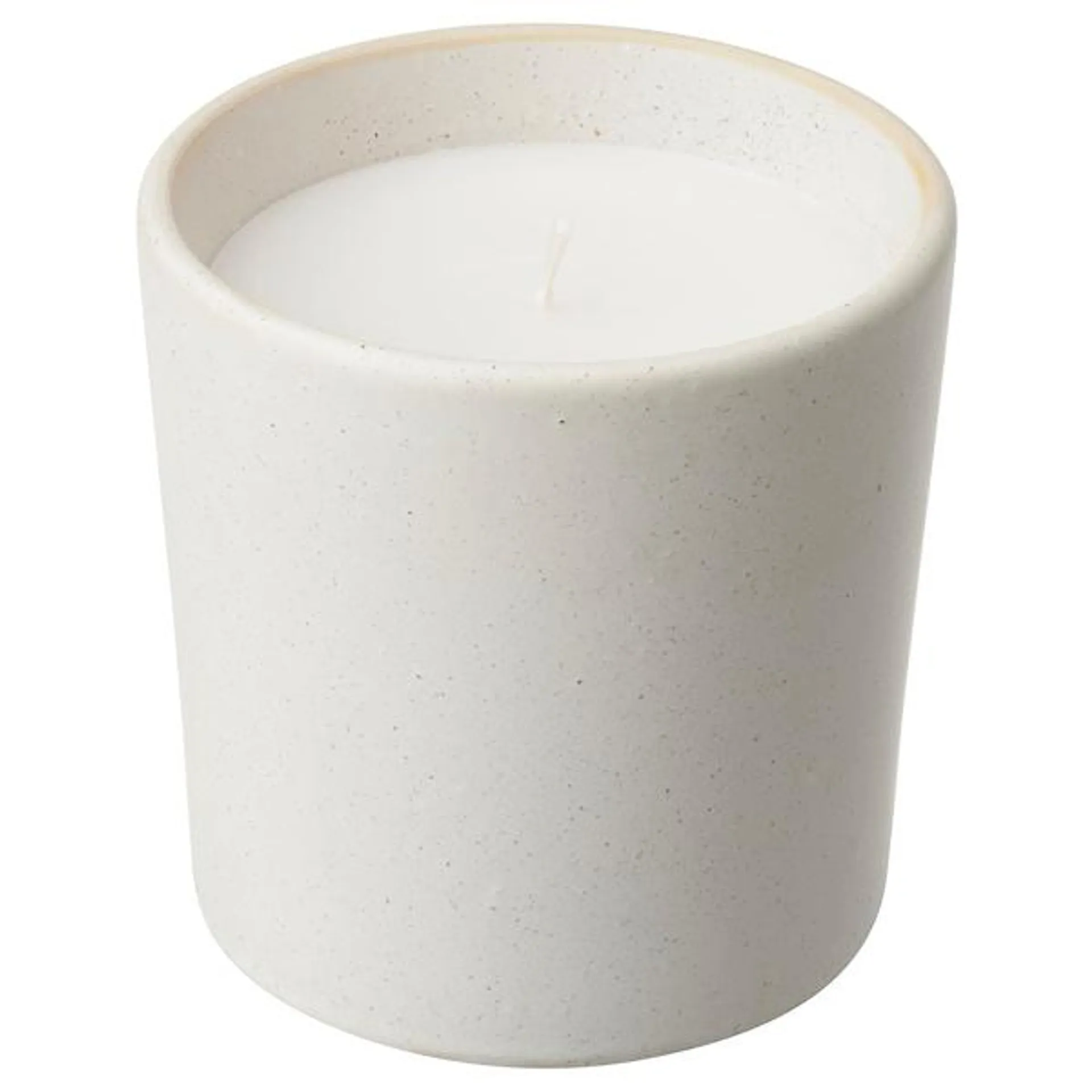 Scented candle in ceramic jar, Scandinavian Woods/white,