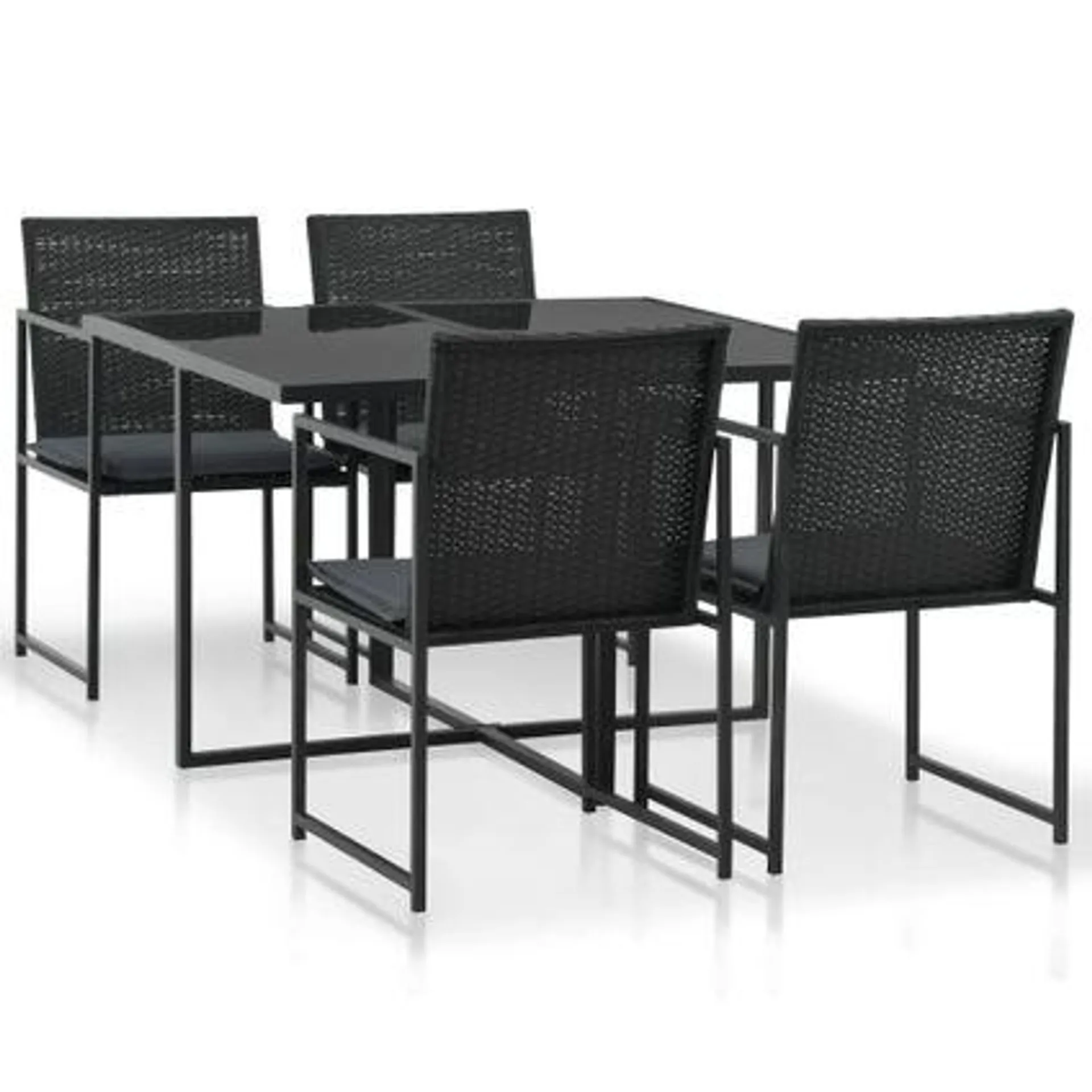 vidaXL Mobilier à dîner de jardin 5pcs et coussins Résine tressée