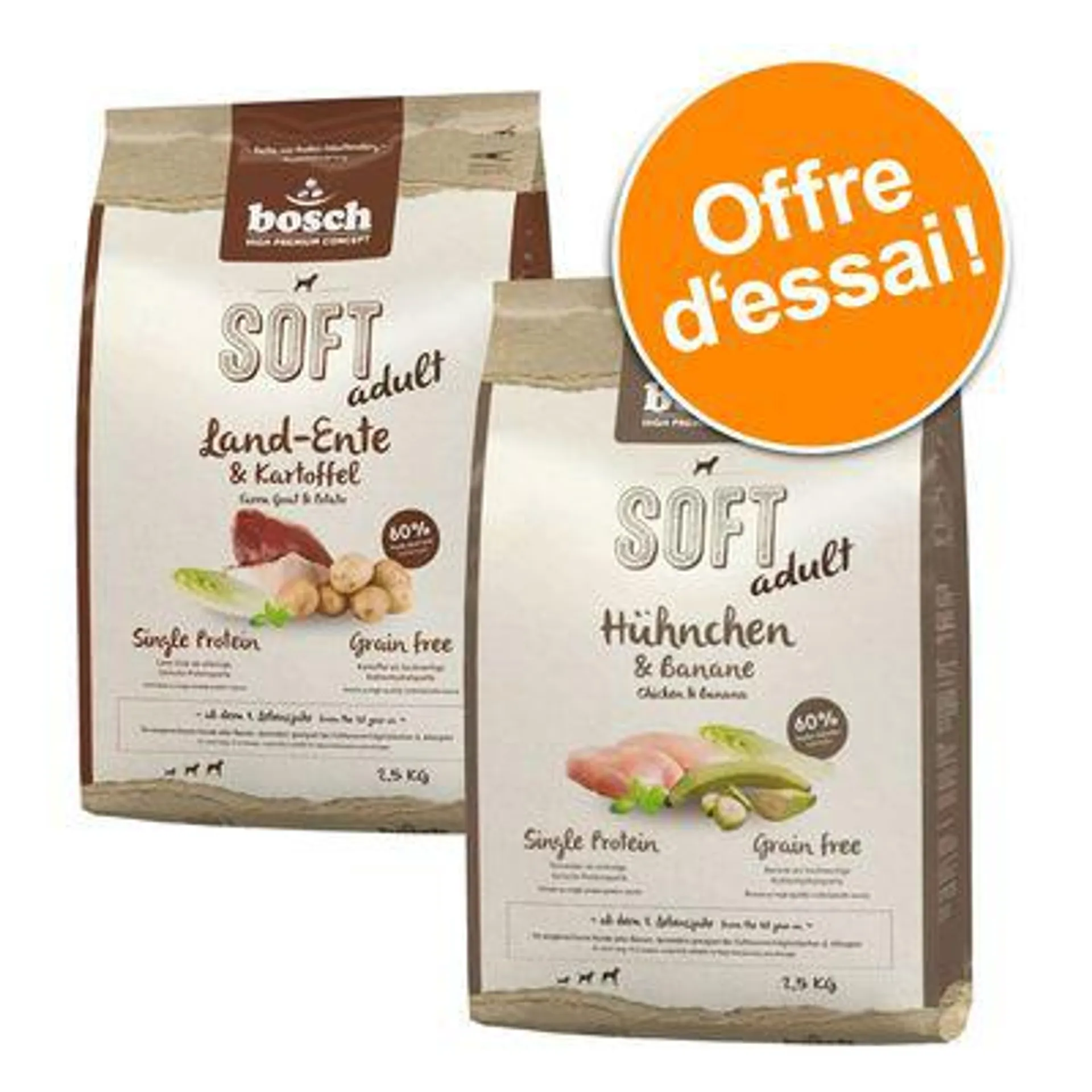 Offre d'essai : croquettes bosch Soft 2 x 2,5 kg