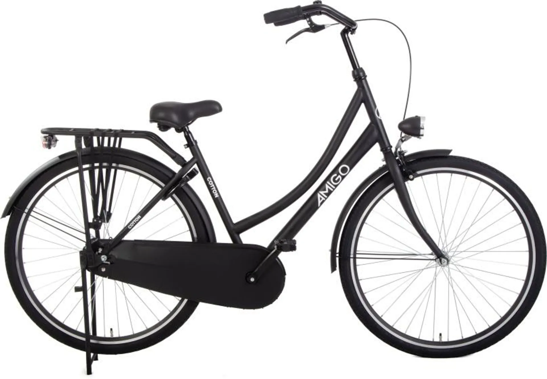 AMIGO Cotton omafiets 28 Inch Dames Terugtraprem Matzwart