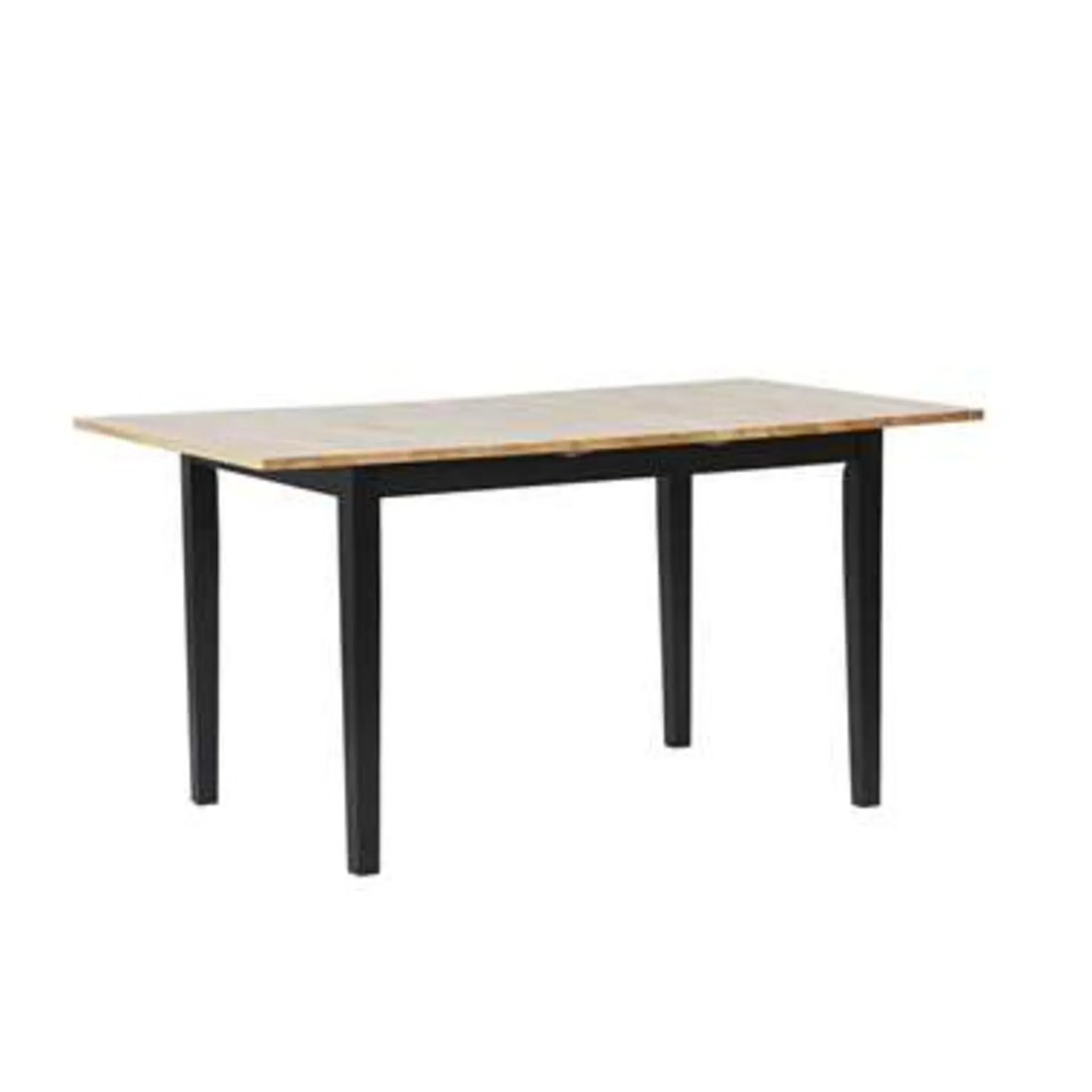 HOUSTON - Uitschuif eettafel - Lichthout/Zwart - 80x120/150cm - Hout