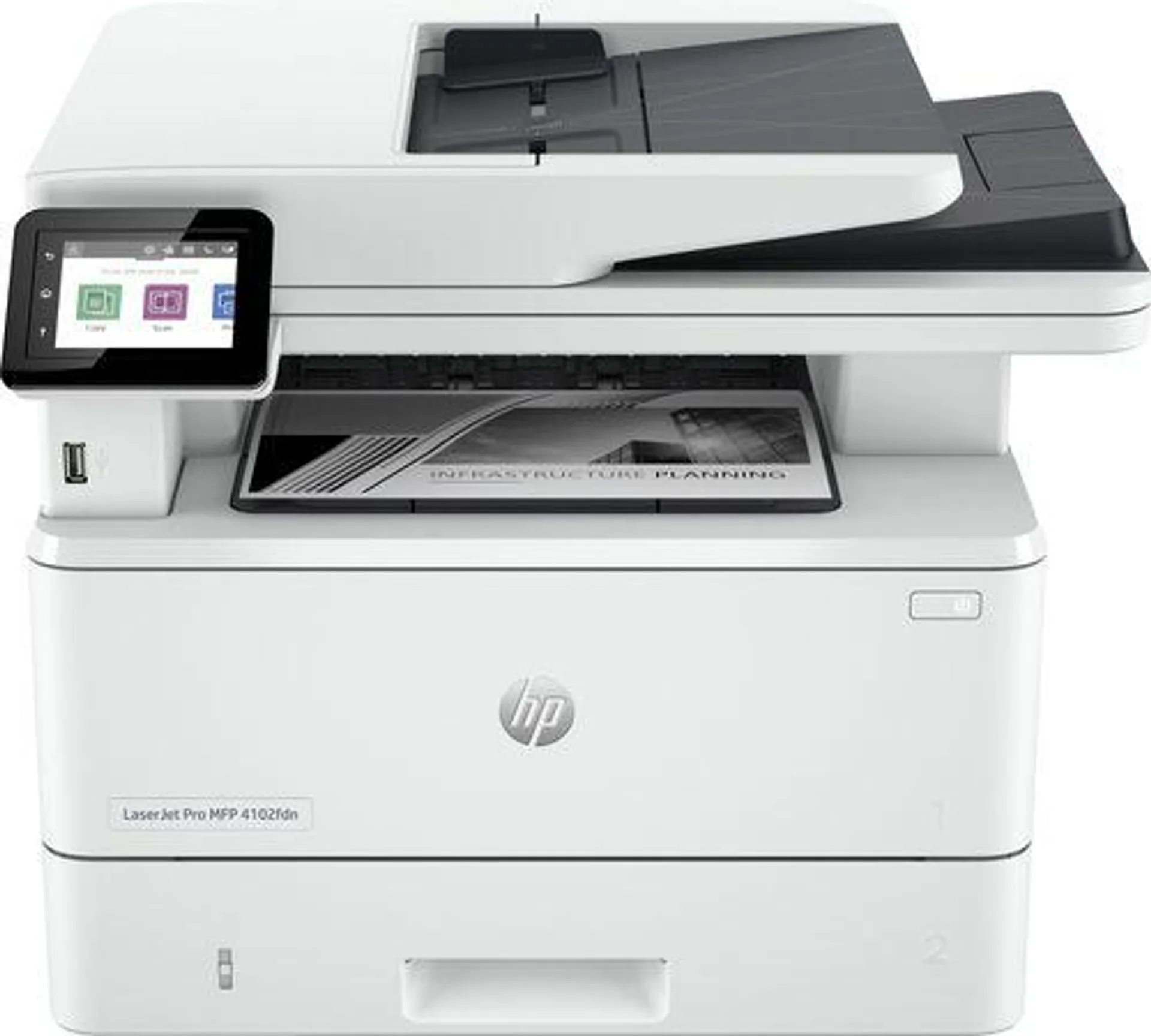 HP LaserJet Pro MFP 4102fdn printer, Zwart-wit, Printer voor Kleine en middelgrote ondernemingen, Pr