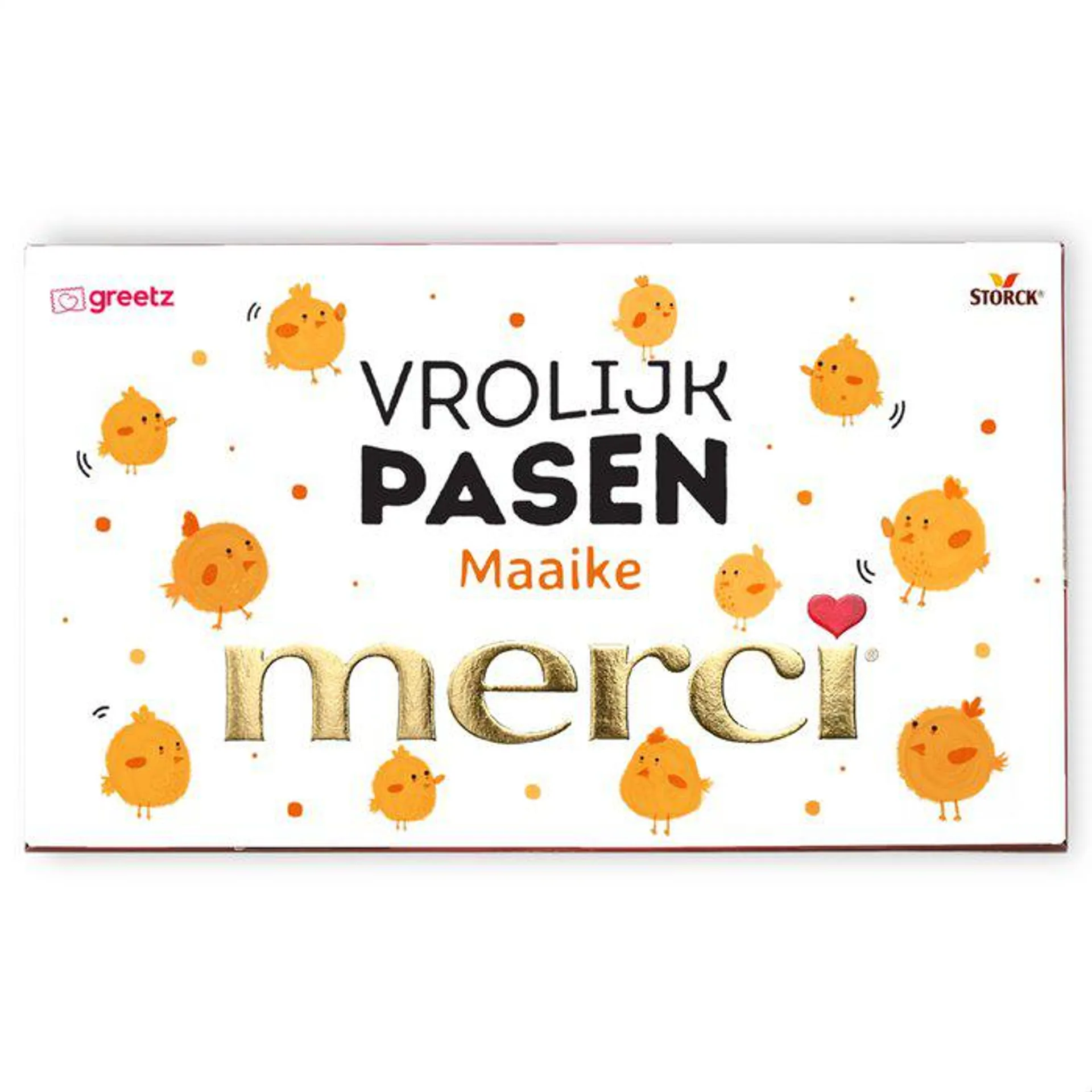 Merci Assorti | Vrolijk pasen met eigen naam | 400gr