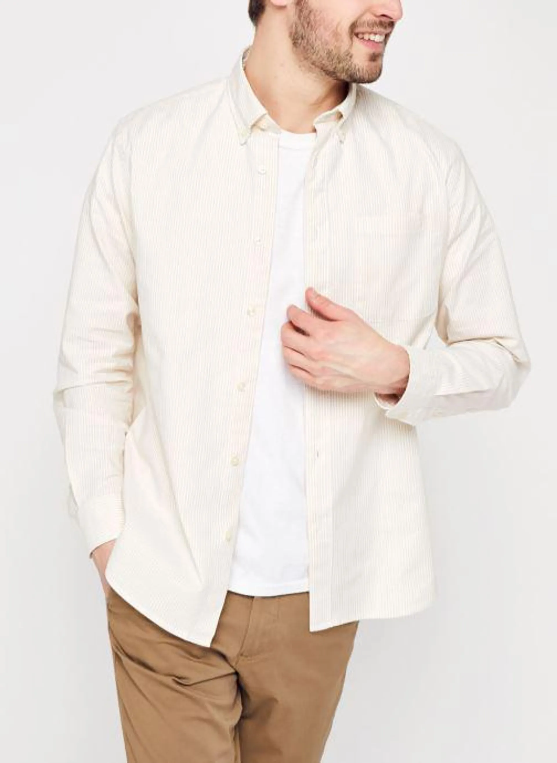 Selected Homme Slhregrick-Ox Flex Shirt Ls W Geel