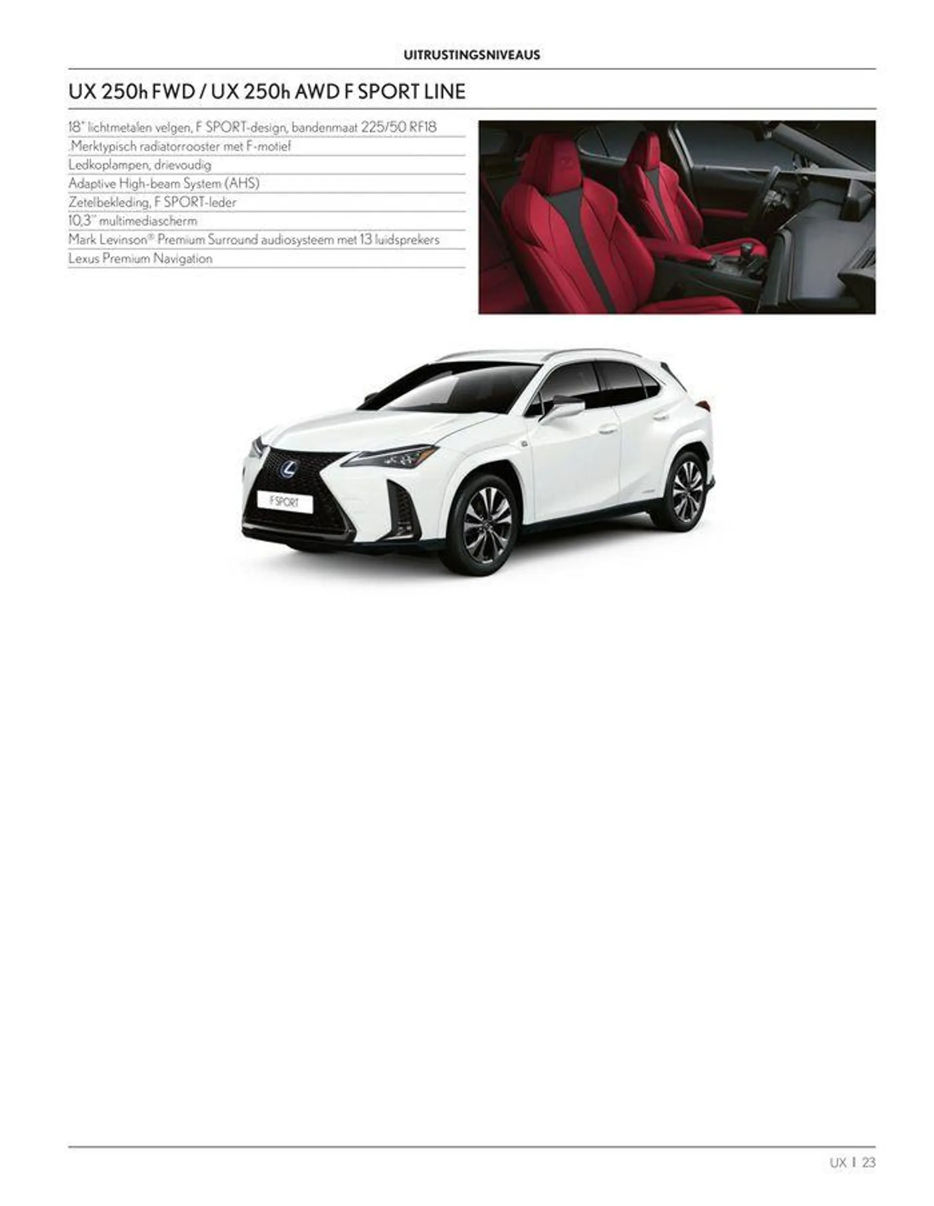 LEXUS UX  van 23 november tot 23 november 2024 - folder pagina 23