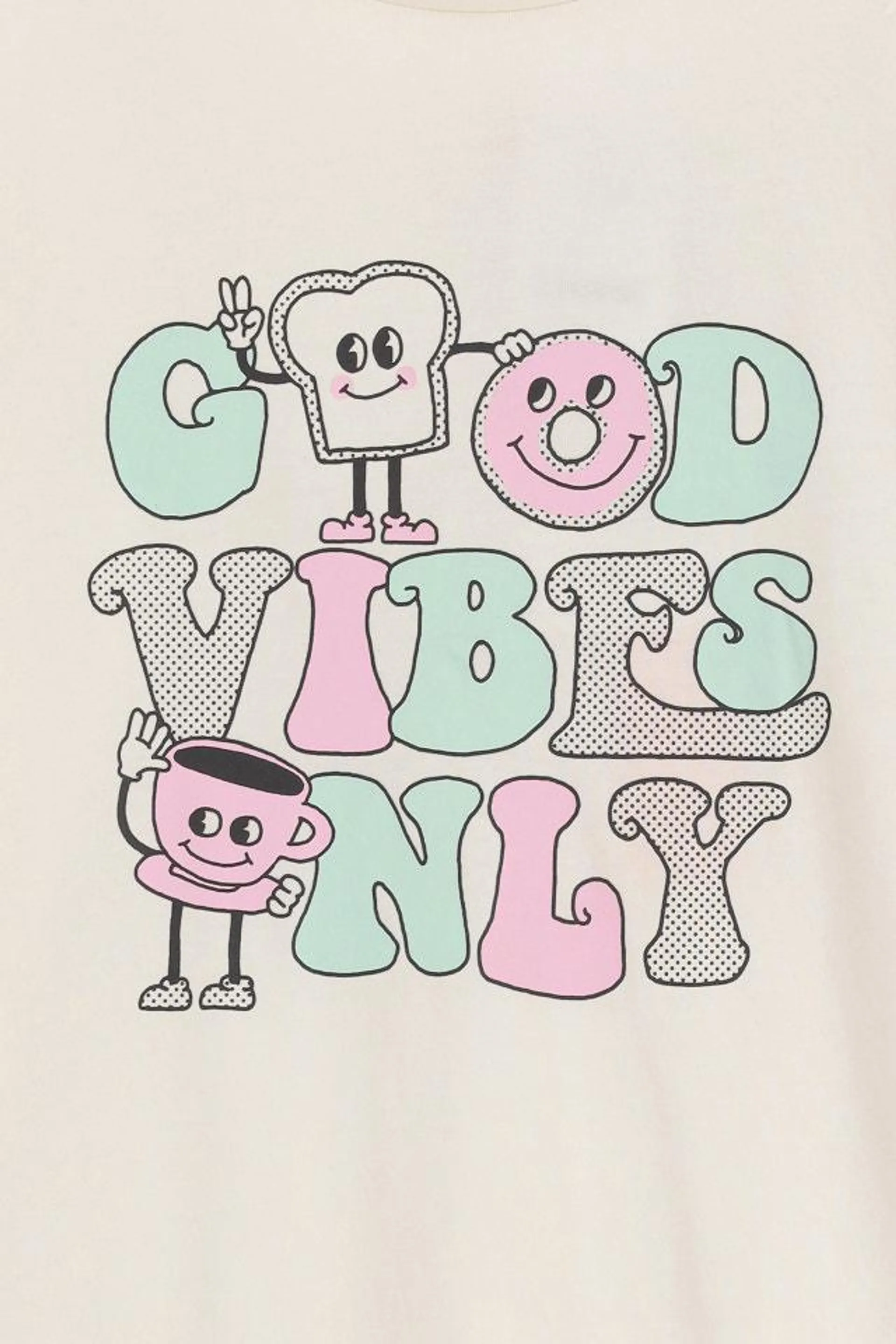 Ecru slaapkleedje 'Good vibes only'