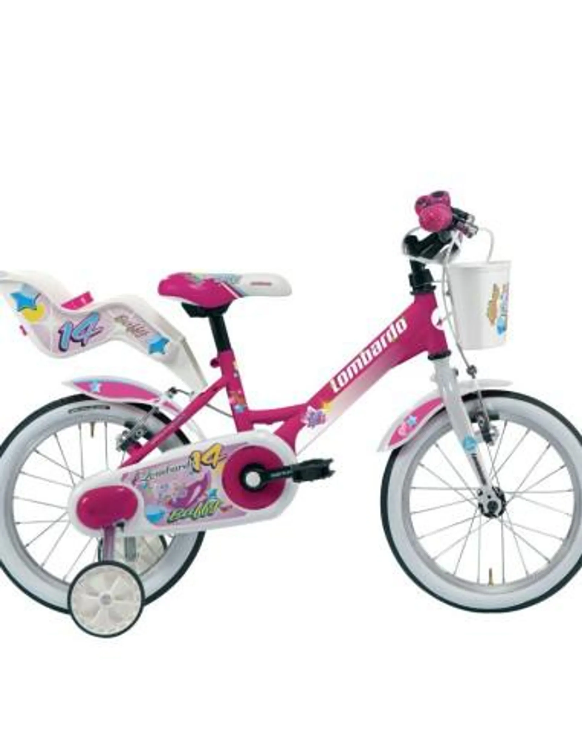 LOMBARDO KINDERFIETS BAFFY 14 INCH ROZE/WIT