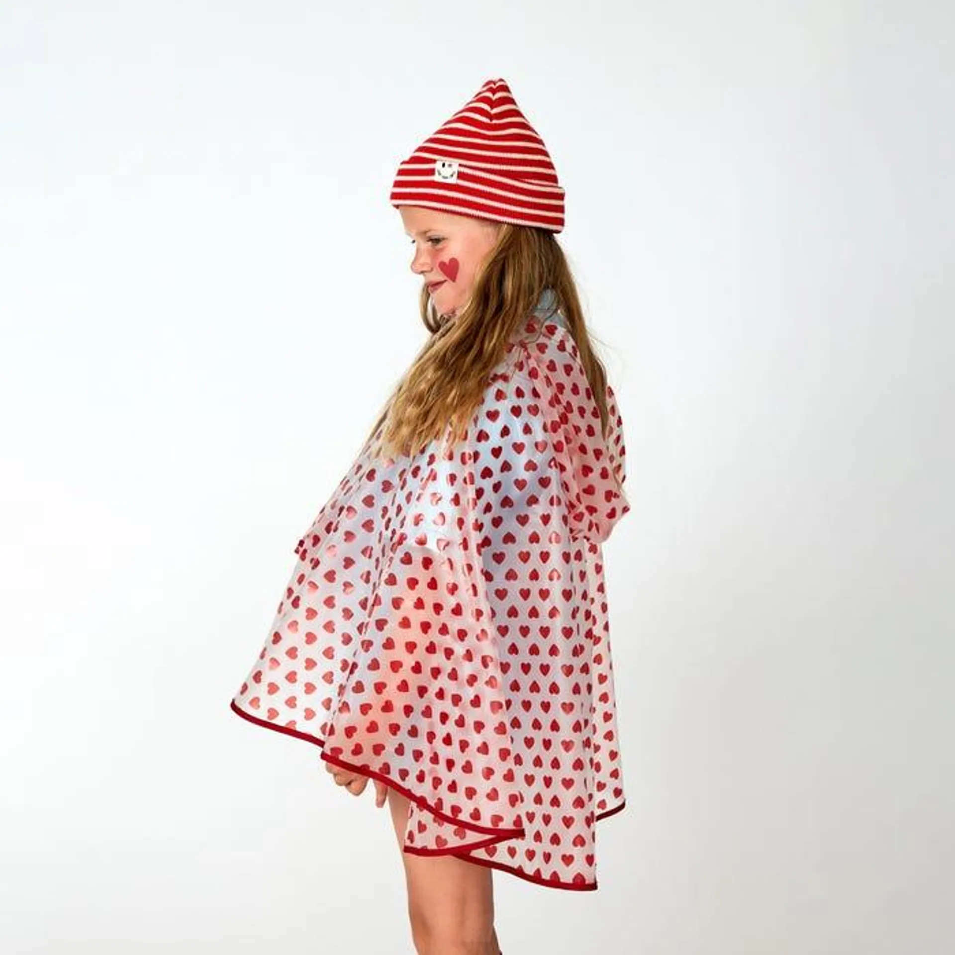 Kids regencape hartjes