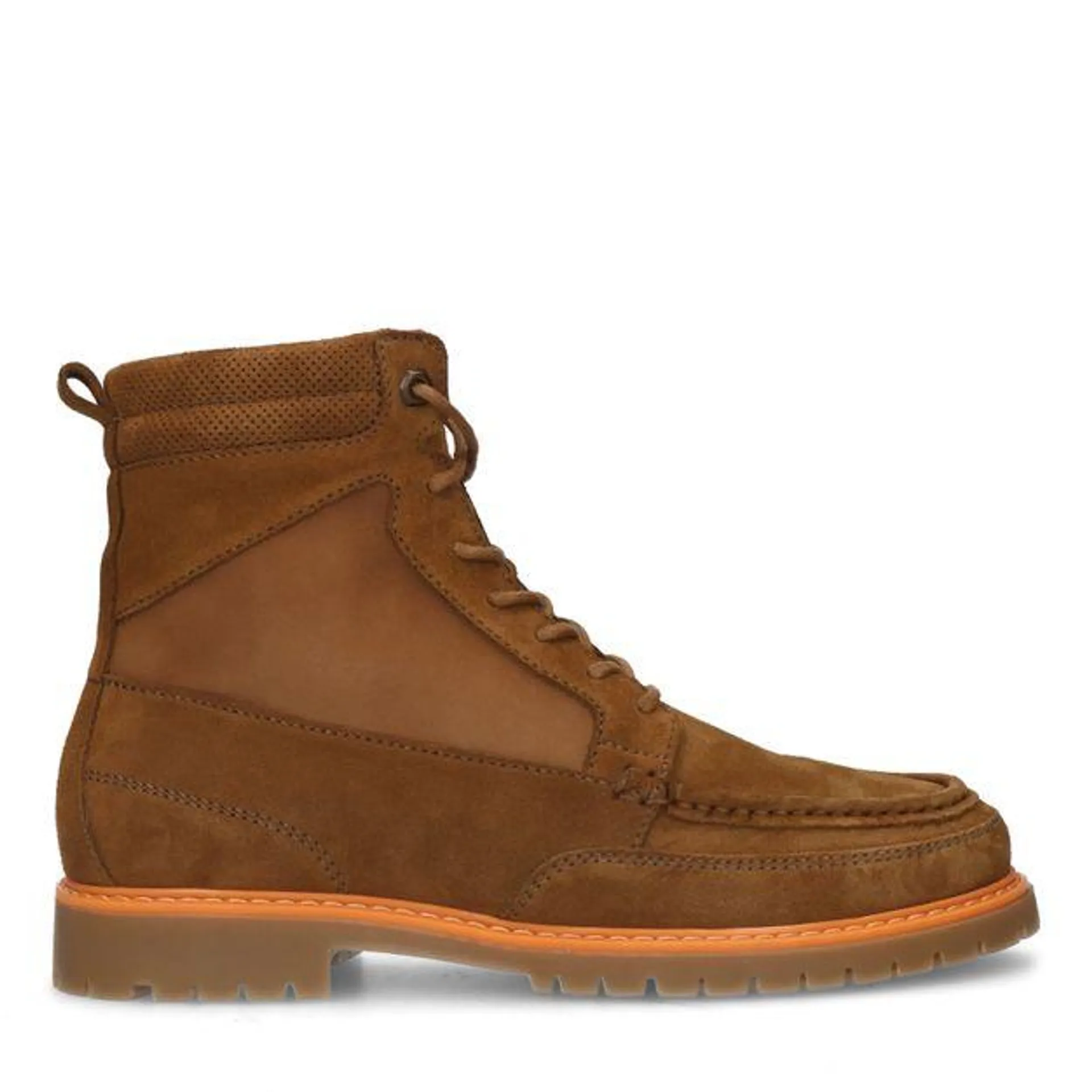 Cognac suède veterboots