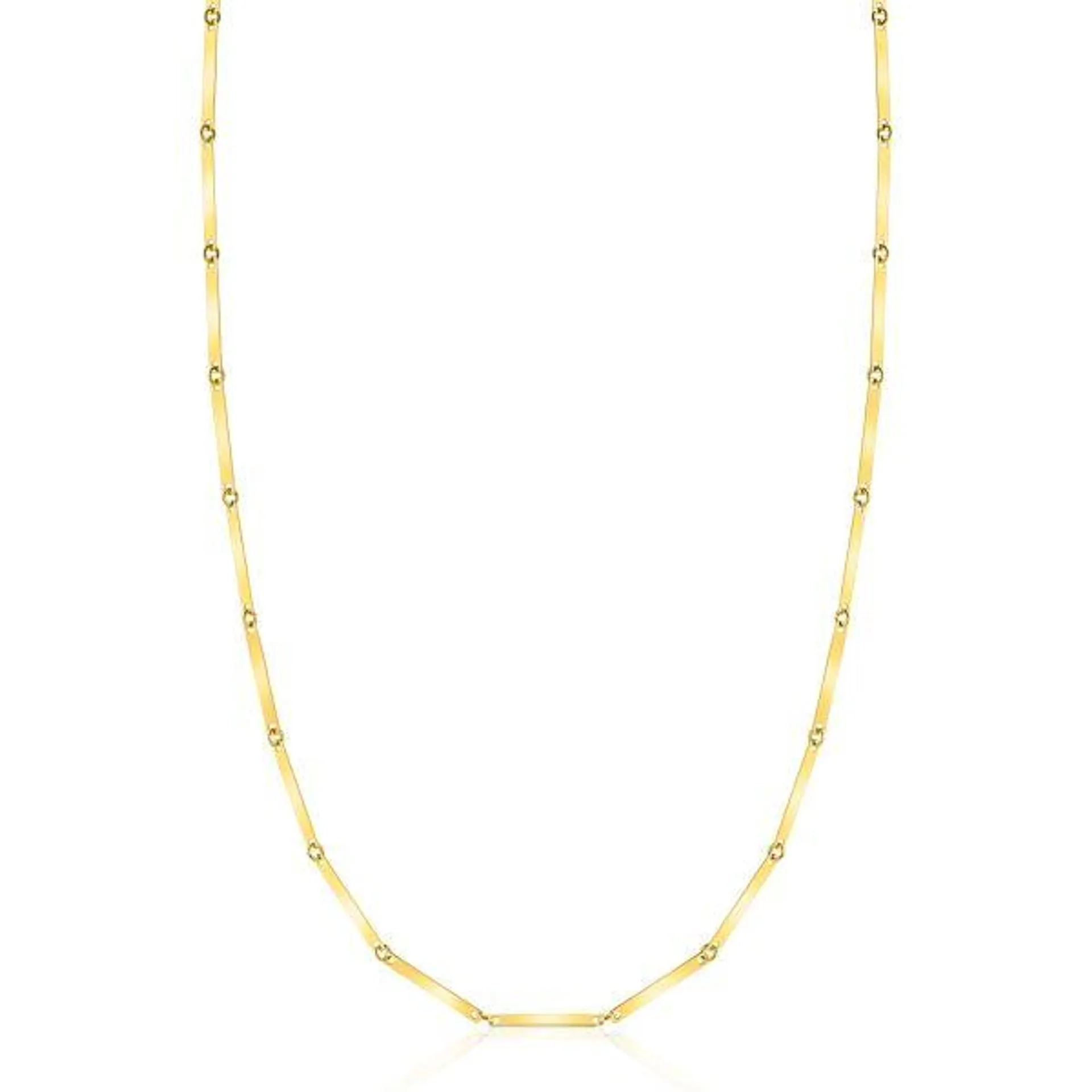 ZINZI Gold 14 krt gouden massieve ketting met langwerpige glanzende staafjes 1,6mm breed 45cm ZGC491