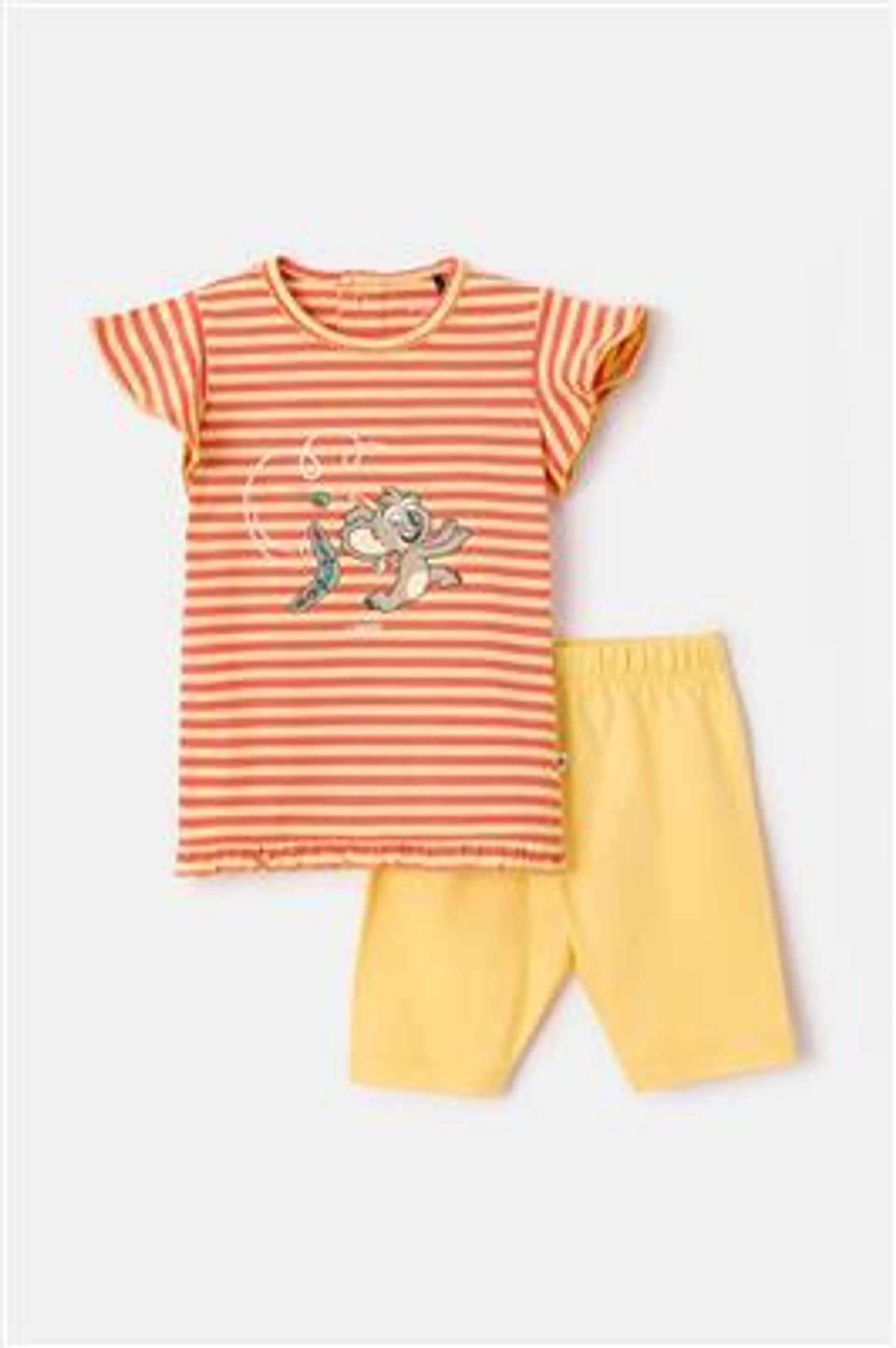 Pyjama Woody - roest-geel streep