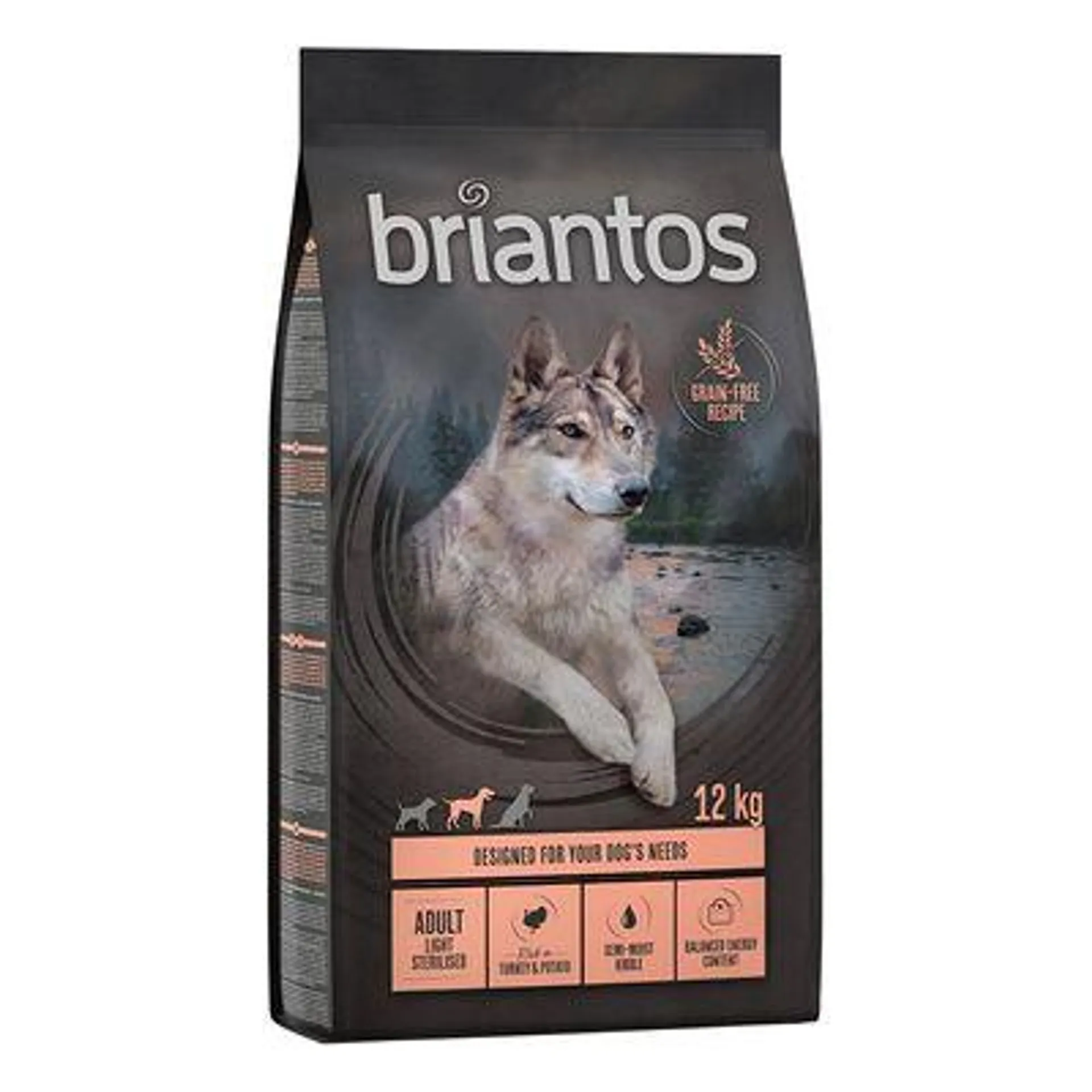 Croquettes Briantos SANS CÉRÉALES 11 kg pour chien + 1 kg offert !