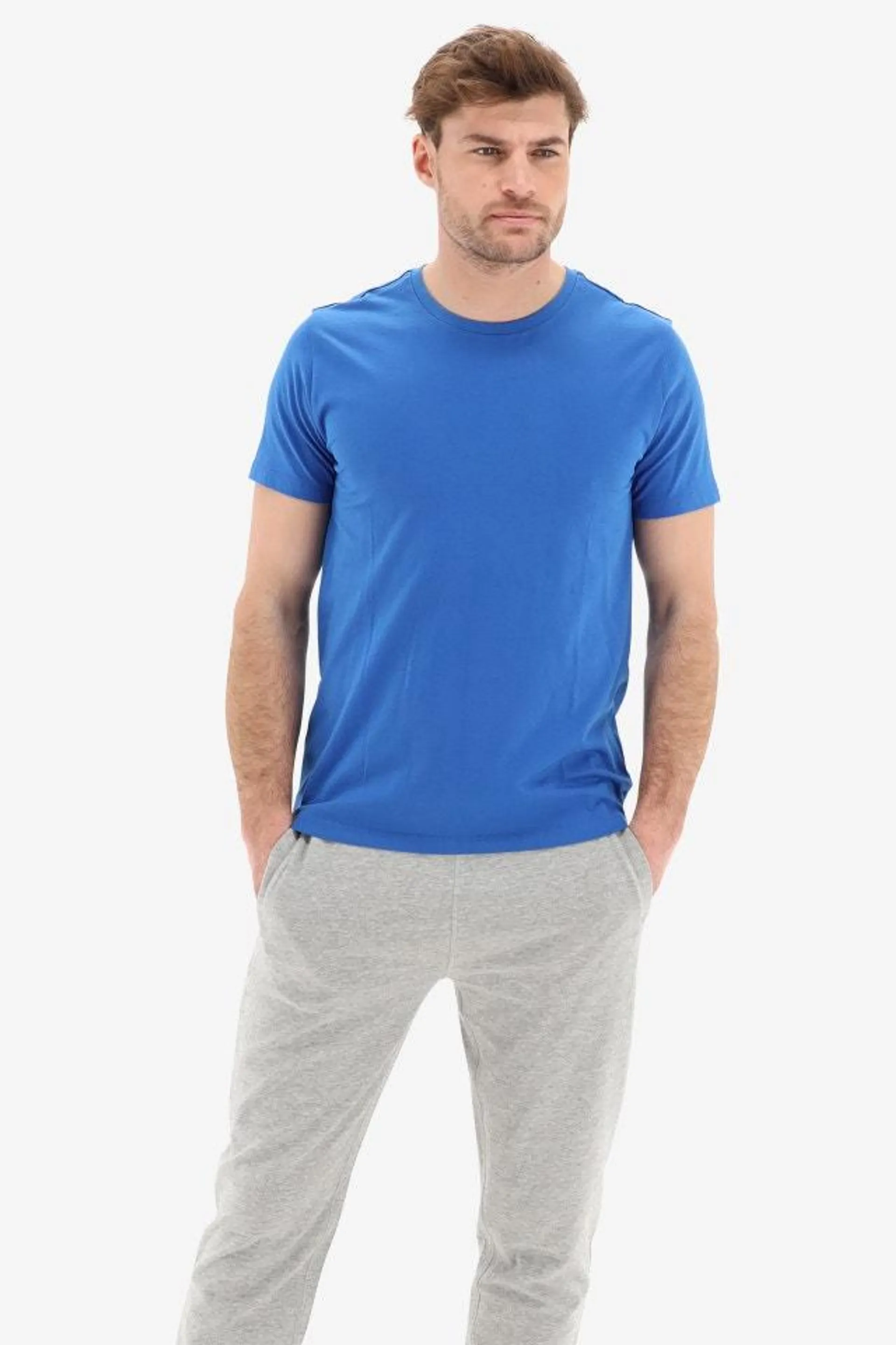 Blauw T-shirt met ronde hals