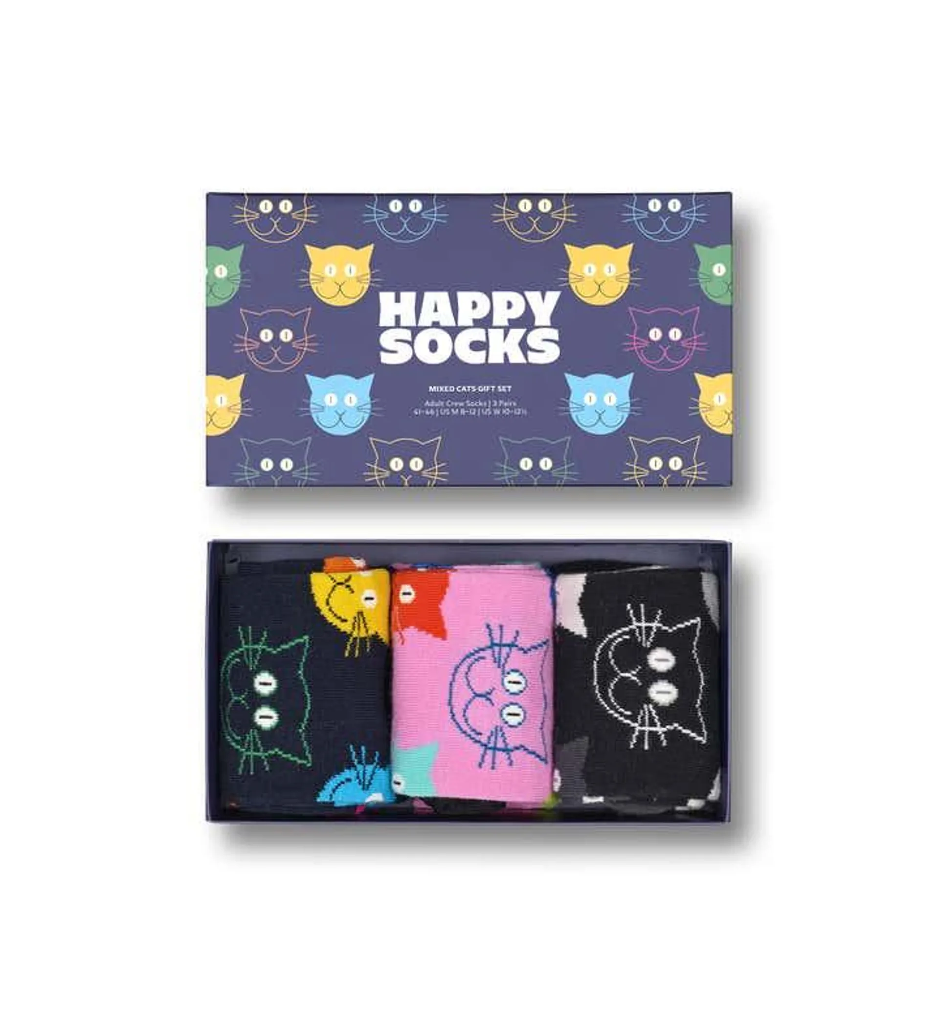 3-Pack Mixed Cat Socks Gift Set