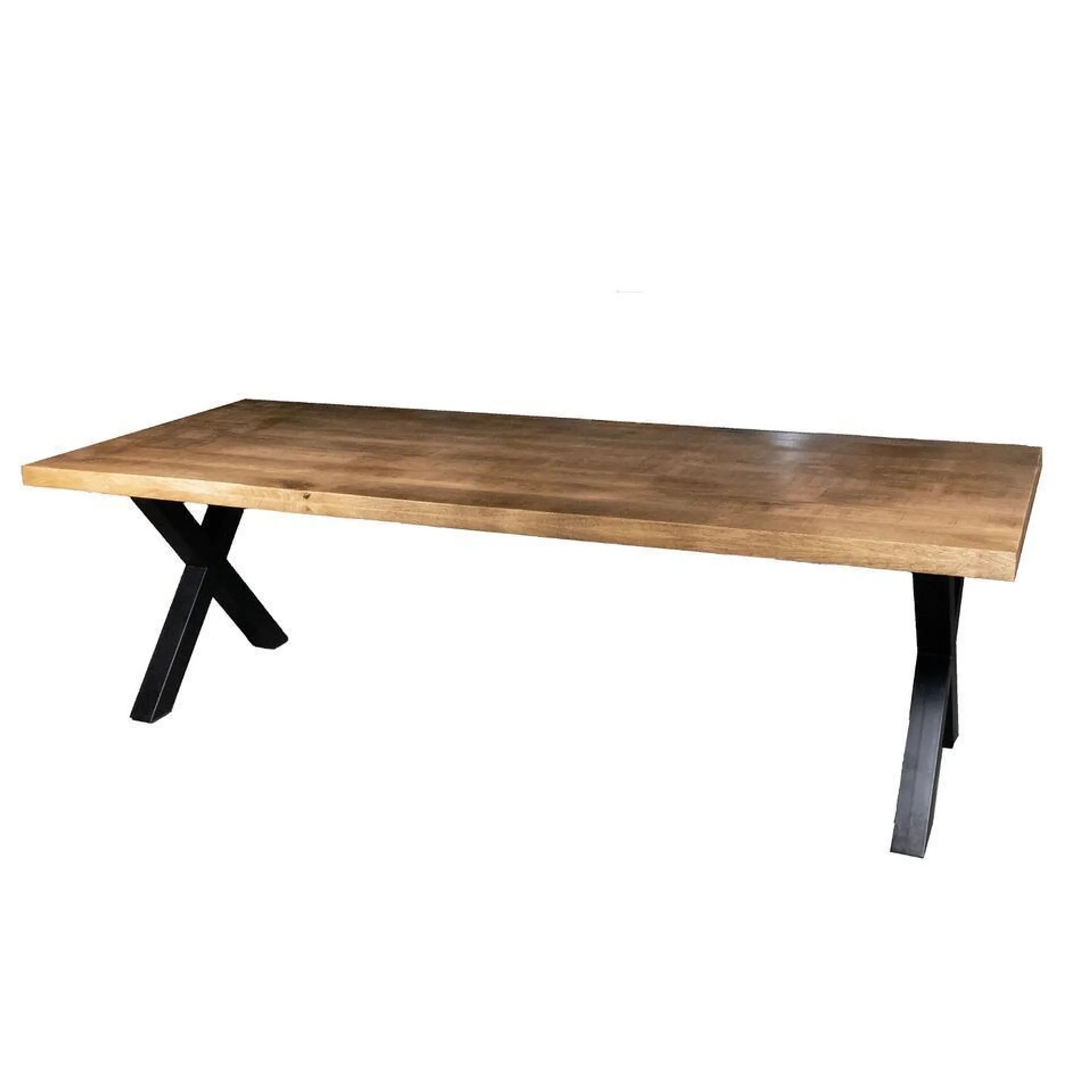 Eettafel Rechthoek 160cm - Naturel Mangohout - X-poot