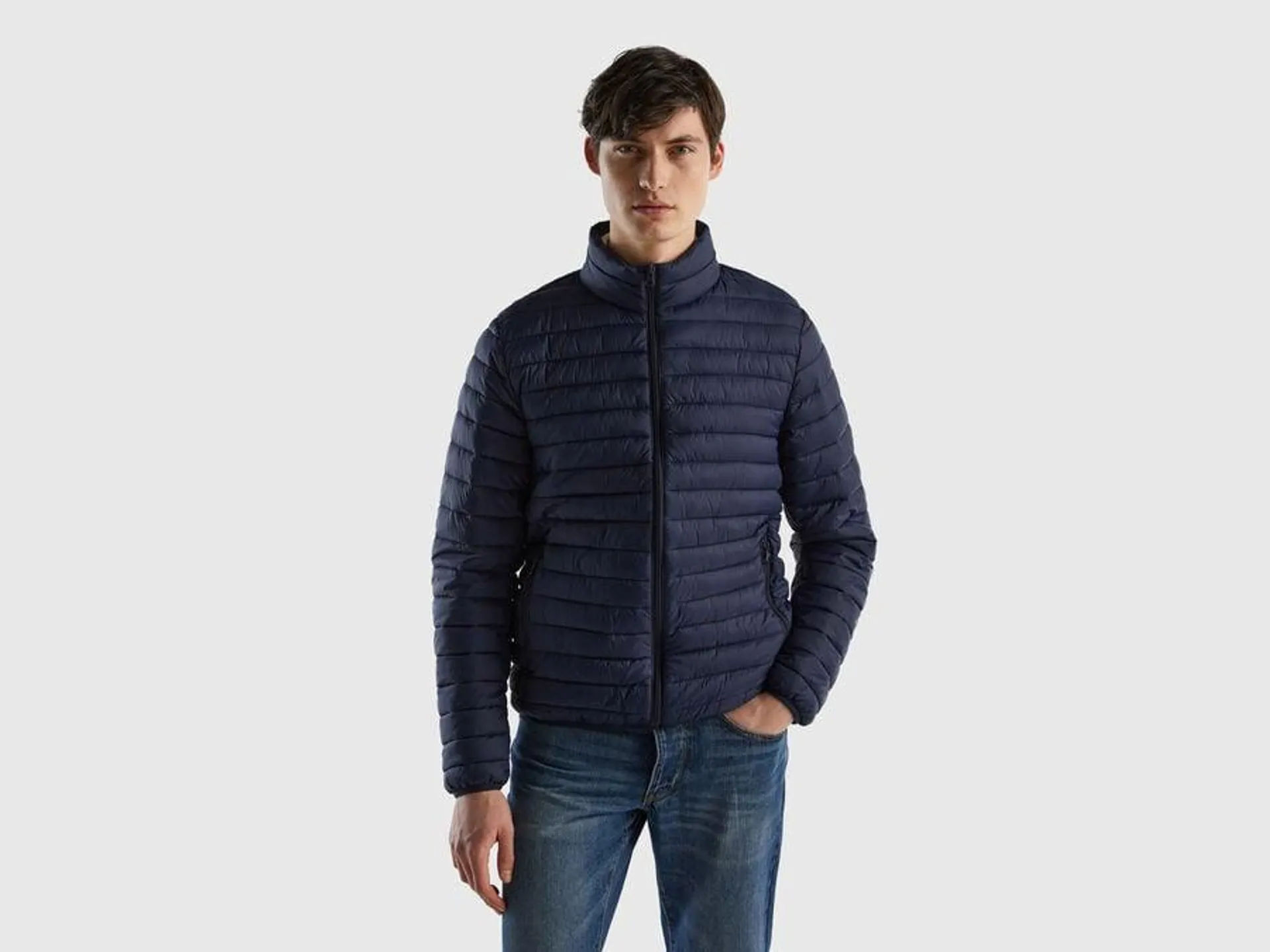 Padded jacket with recycled wadding