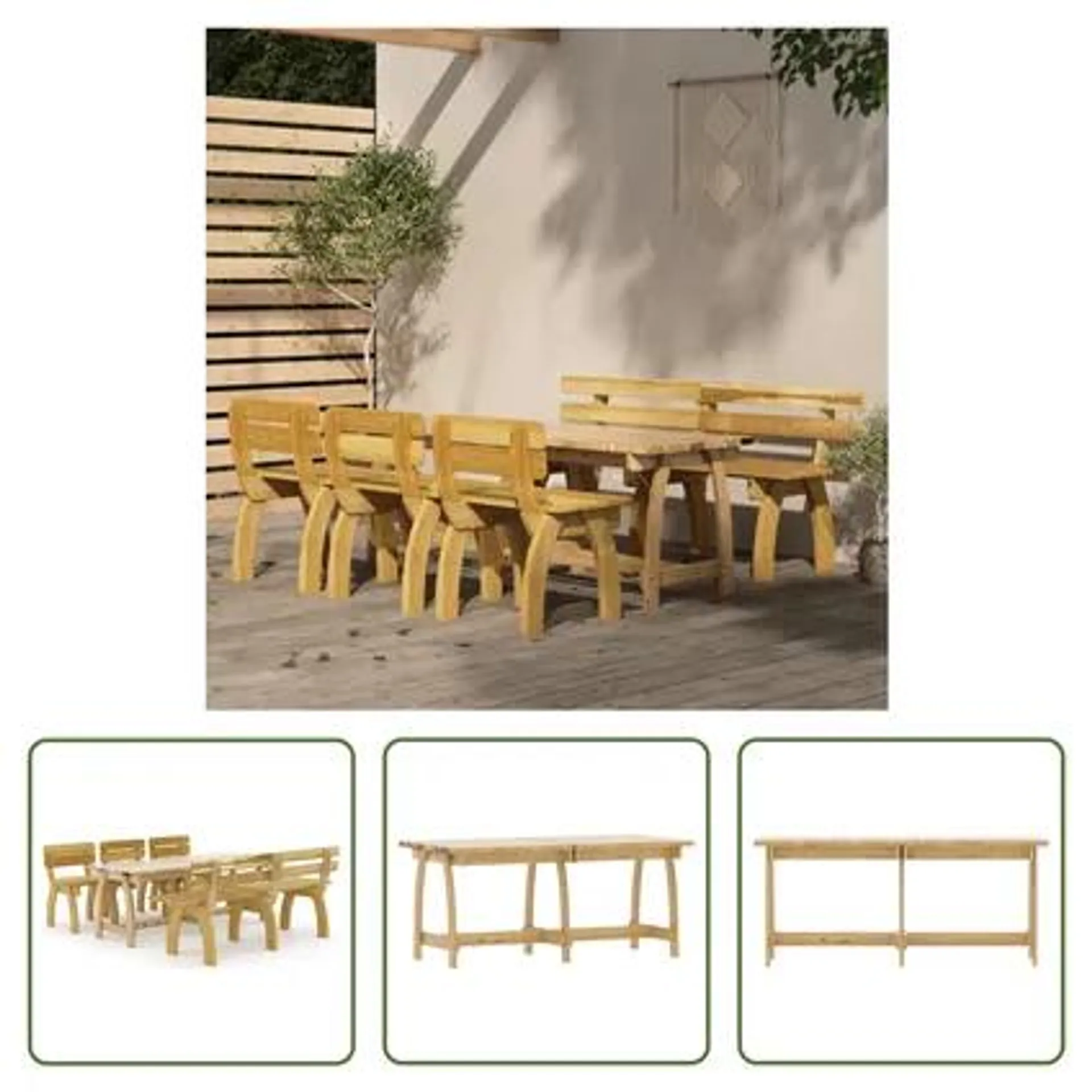 vidaXL Mobilier de salle à manger de jardin 5 pcs Bois de pin imprégné