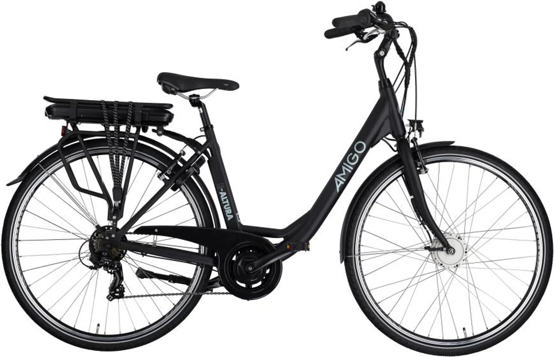 AMIGO E-Altura D1 28 Inch Dames 7V V-Brakes Matzwart