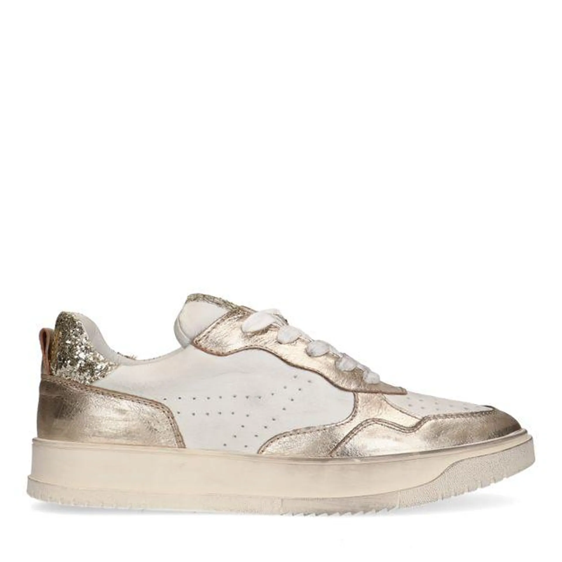 Gouden metallic sneakers met glitters