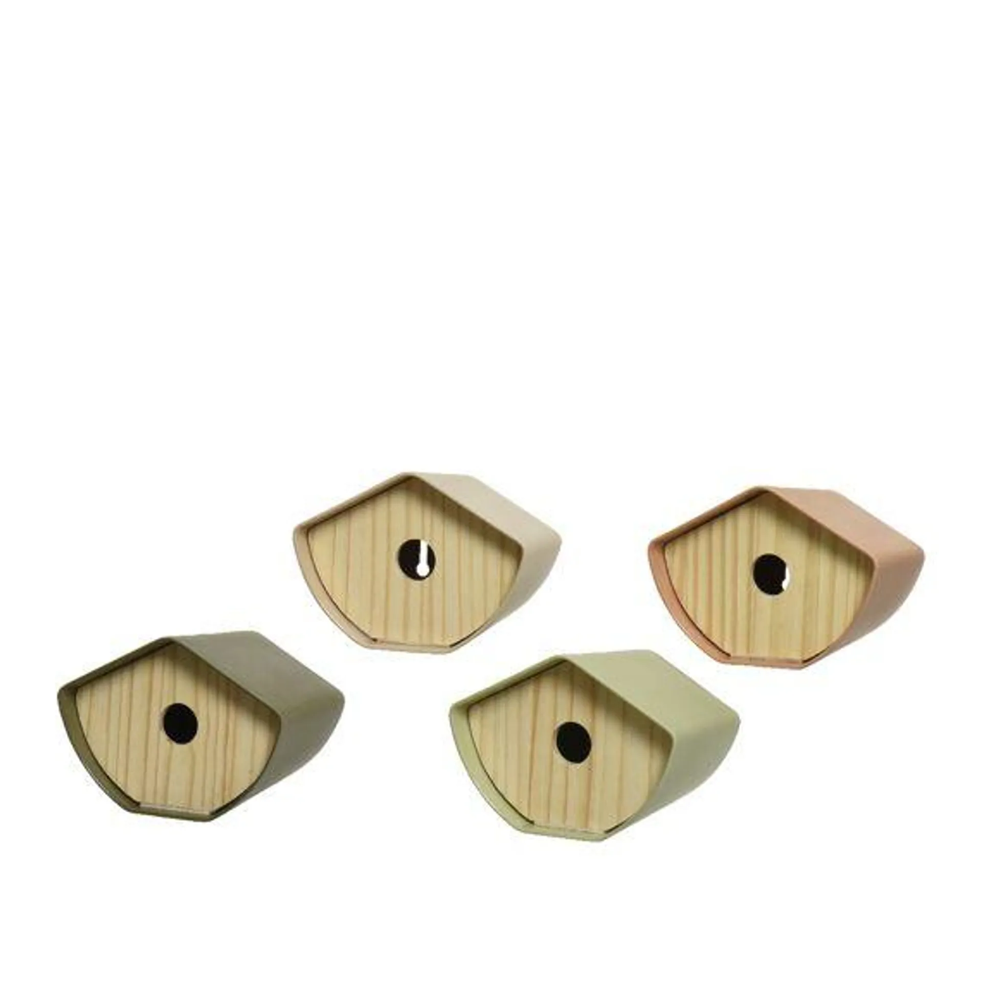 Vogelhuisje Bamboevezel L14.50-W16.10-H12.00Cm 4 Assortiment Prijs Per Stuk