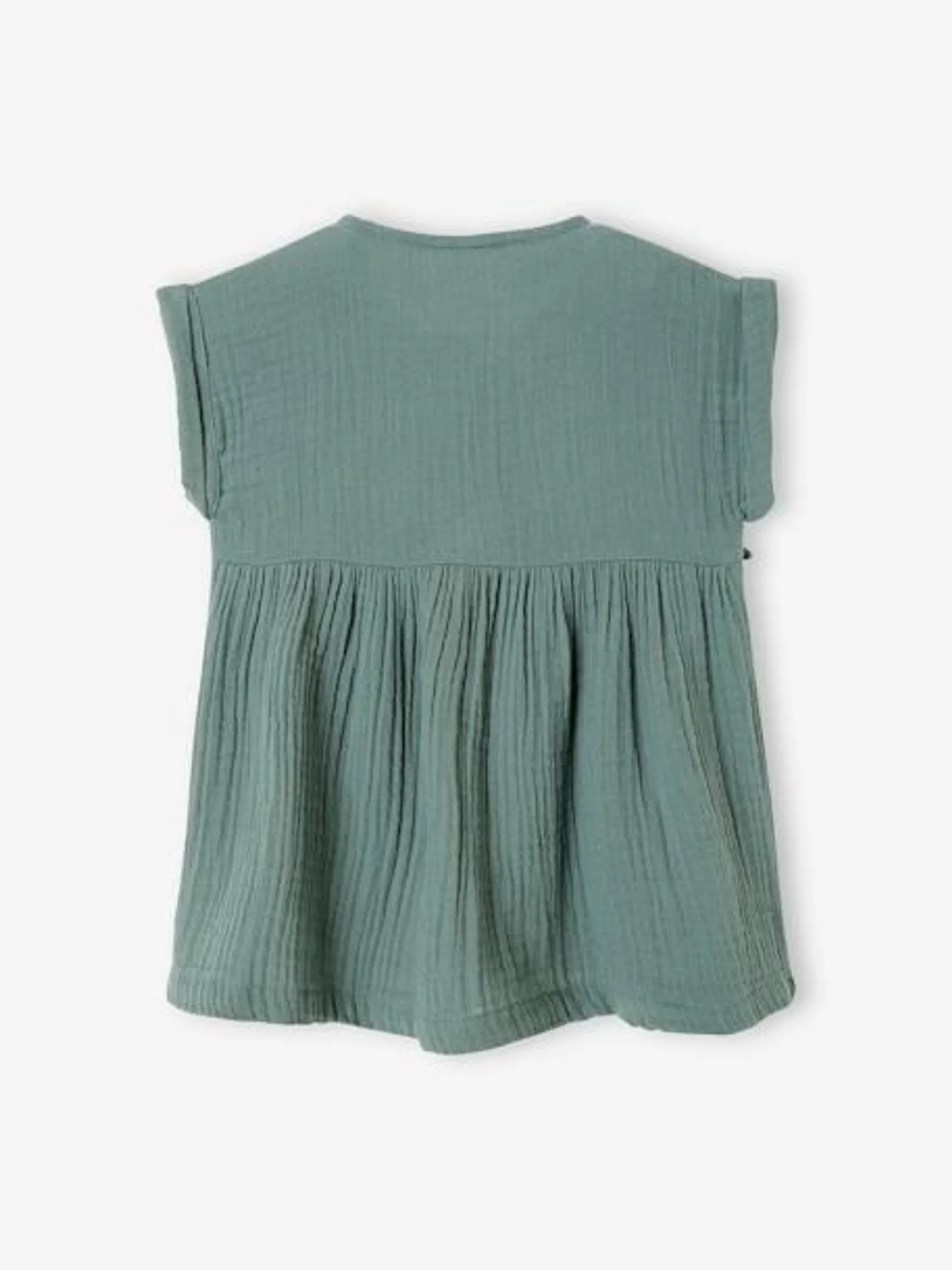 Robe bébé en gaze de coton - vert