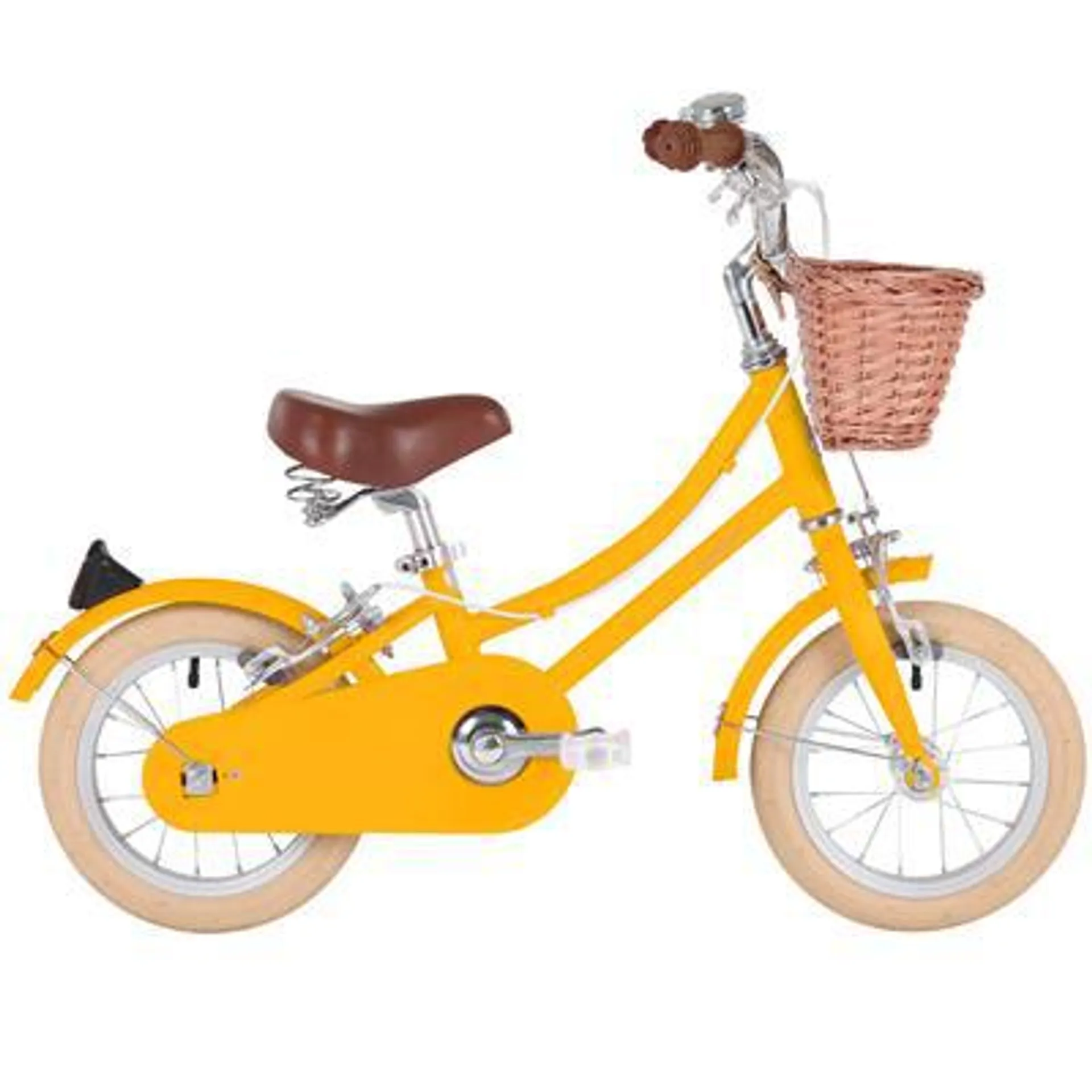 Bobbin Fiets 12" gingersnap (incl mandje+wieltjes) - yellow