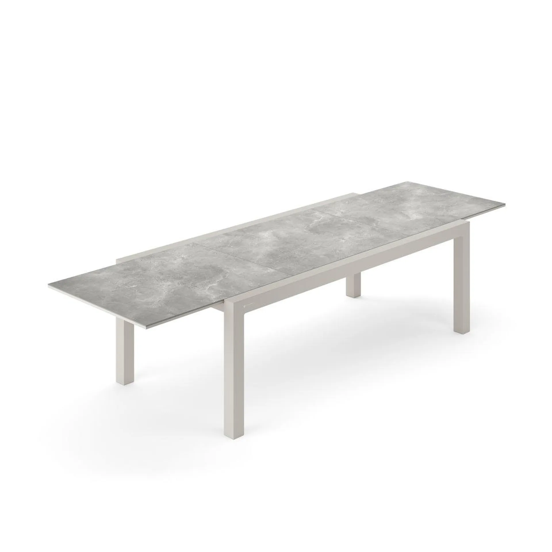 Livorno tafel 220-330x105 sand mat palladium grey