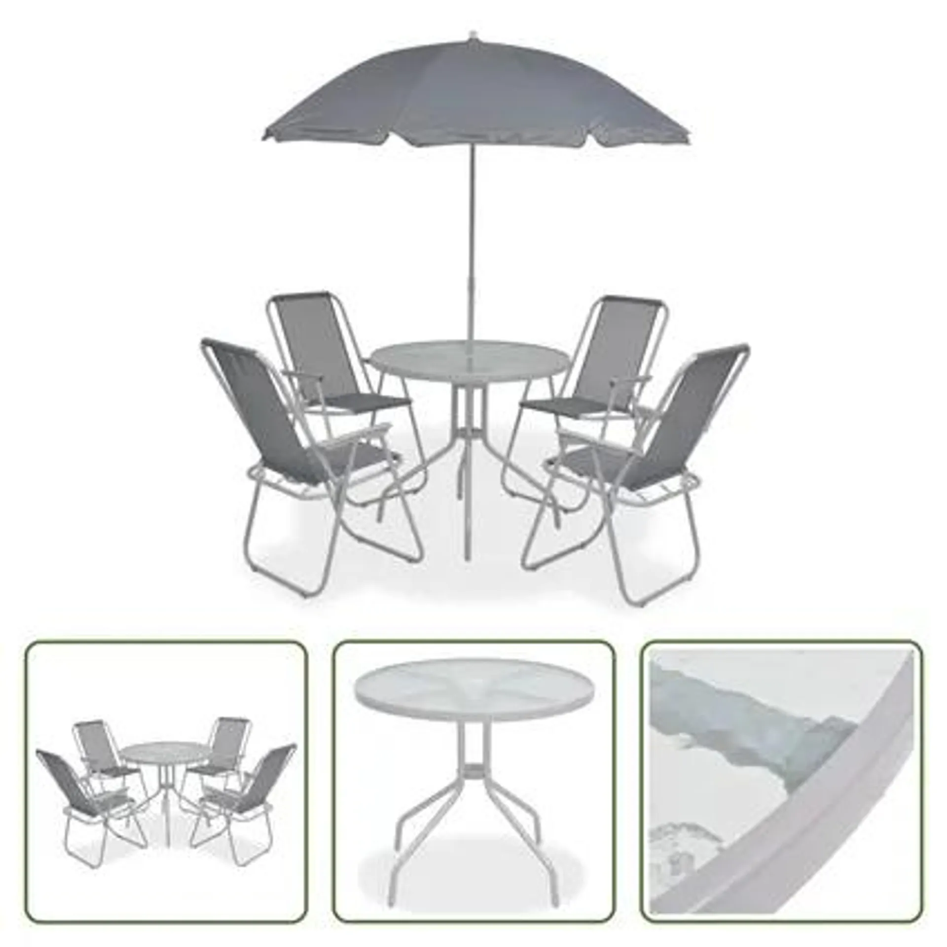 The Living Store - Tissu - Mobilier à dîner d'extérieur 6 pcs Acier et - TLS43785