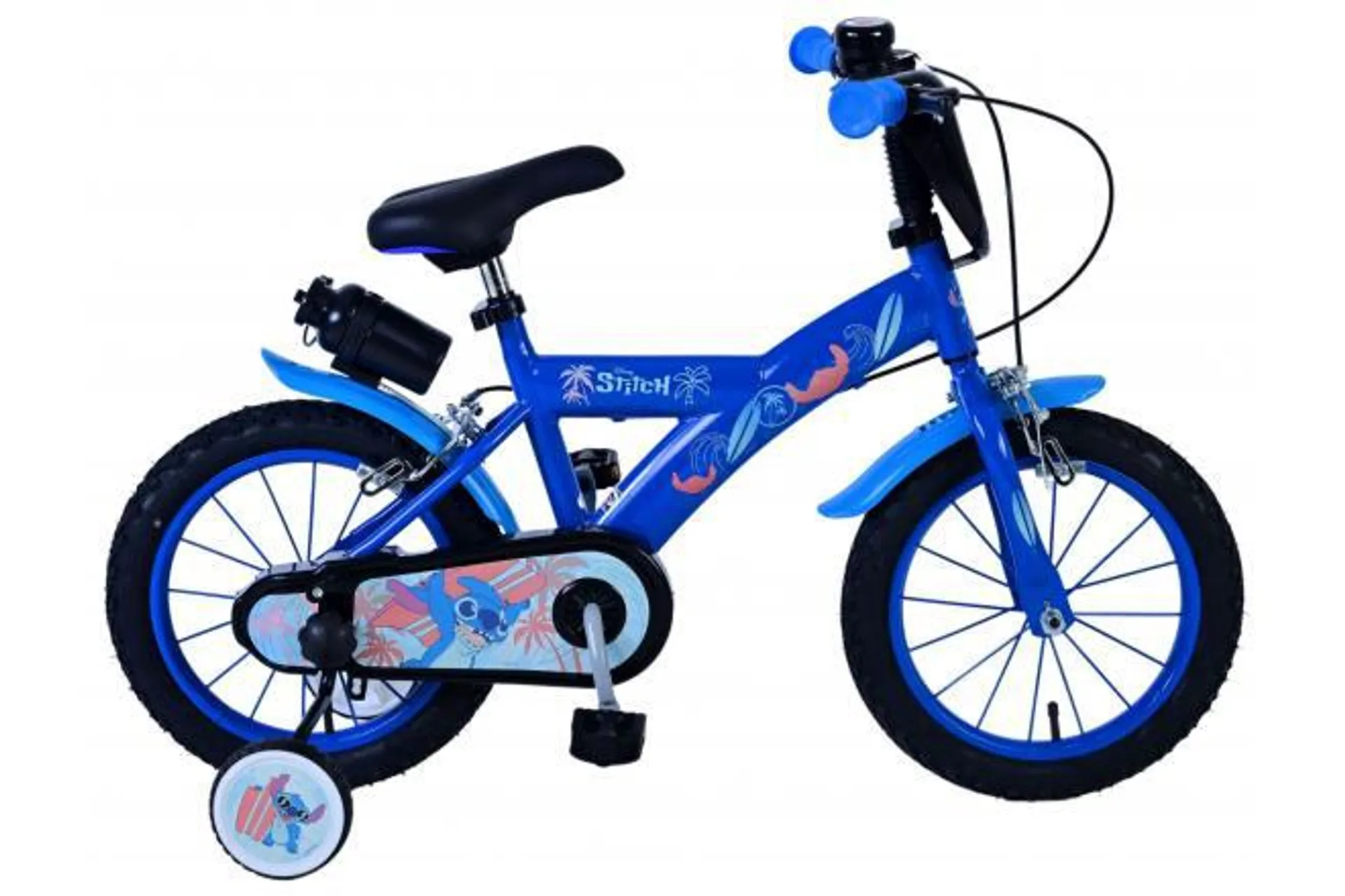 Disney Stitch Kinderfiets - Jongens - 14 inch - Blauw - Twee handremmen