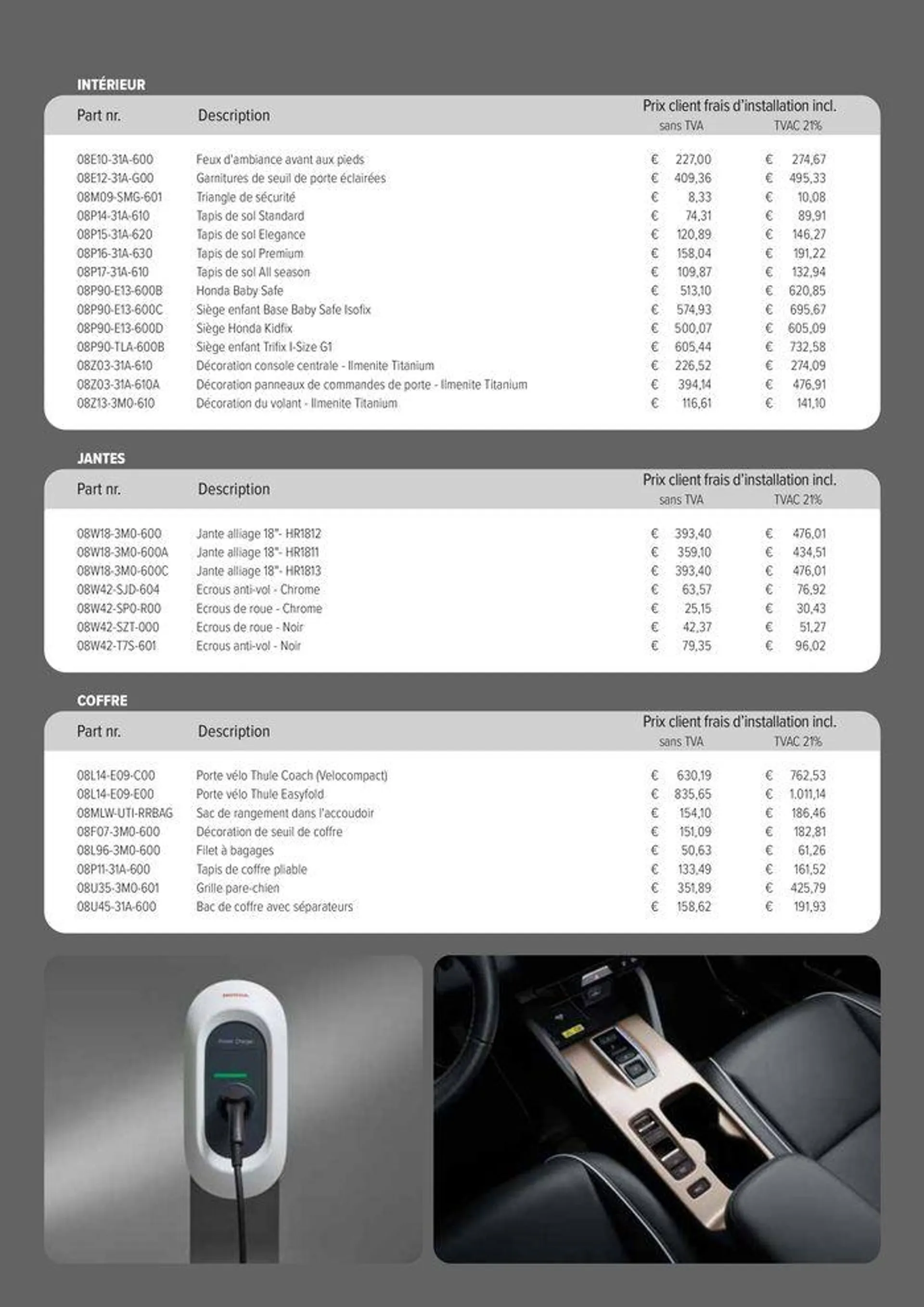 Honda e:Ny1 — Liste de prix des accessoires van 16 april tot 16 april 2025 - folder pagina 2