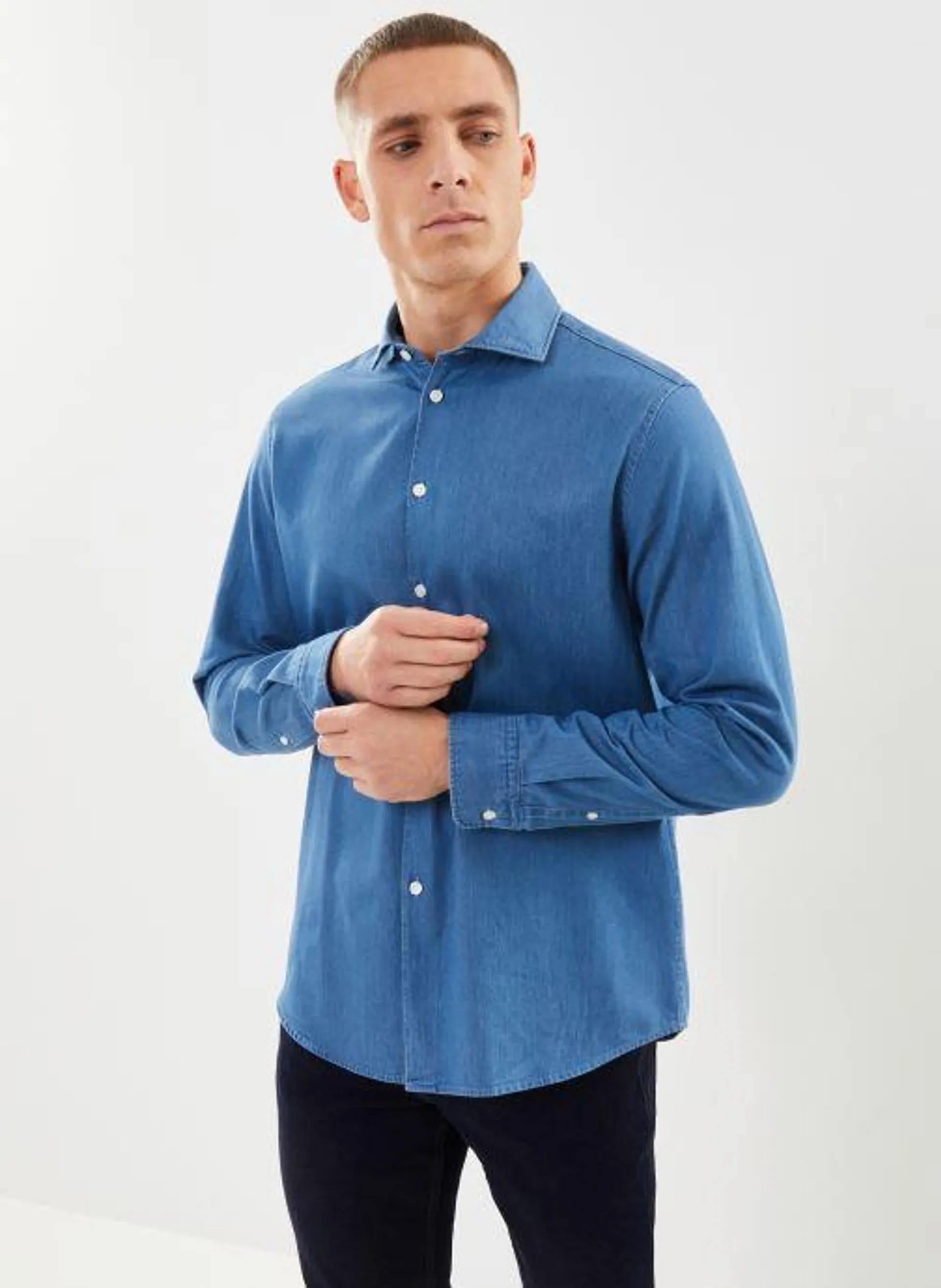 SLHREG-FORMAL DENIM SHIRT LS - Blauw