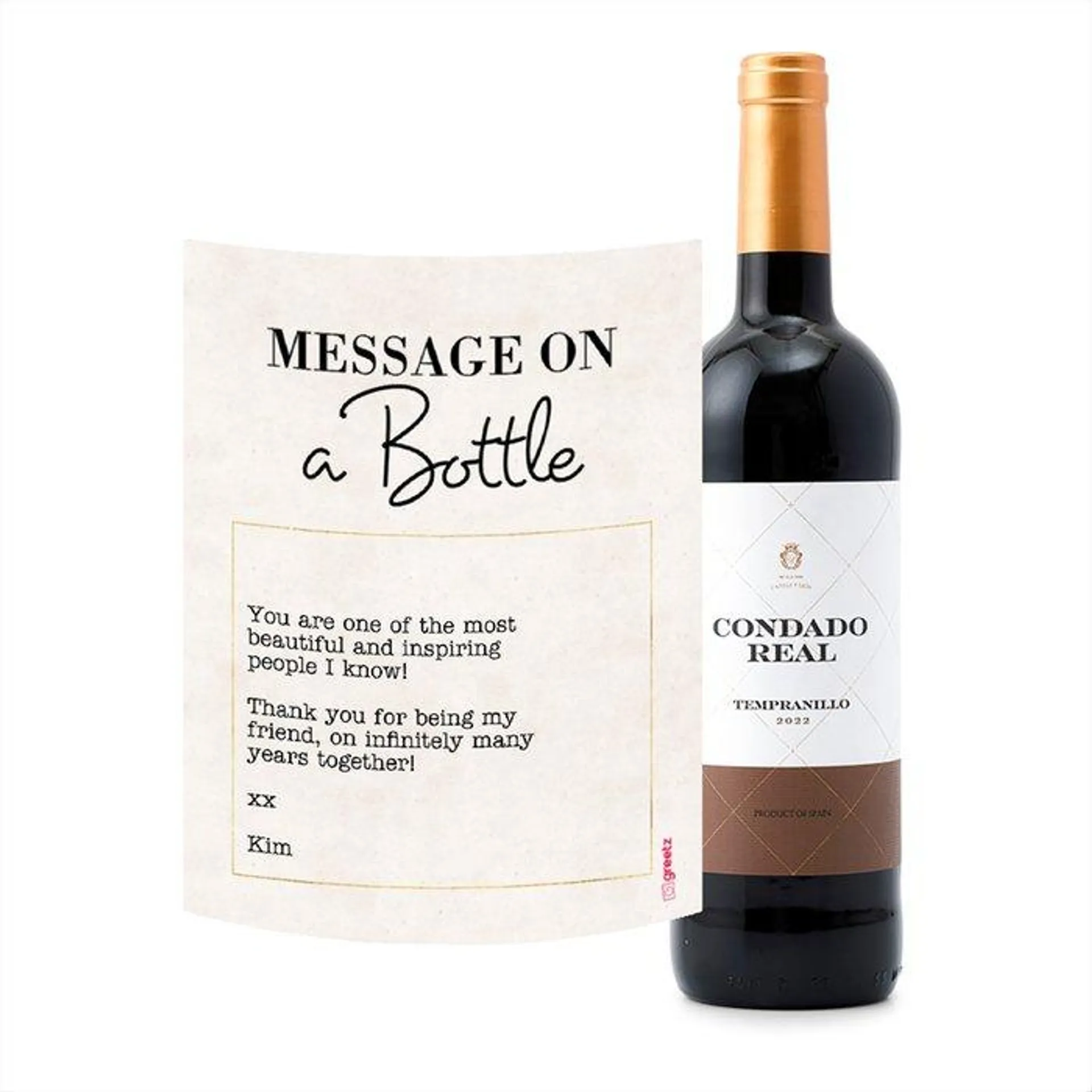 Condado Real | Tempranillo Tinto | Message met eigen tekst | 750 ml