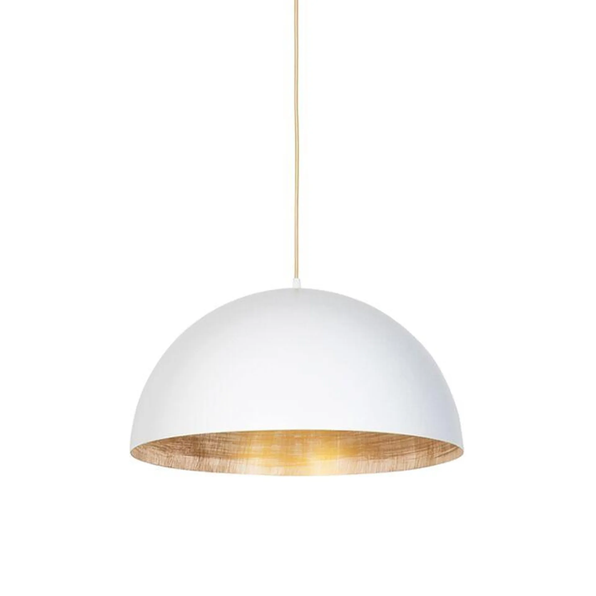 Industriële hanglamp wit met goud 50 cm - Magna Eco