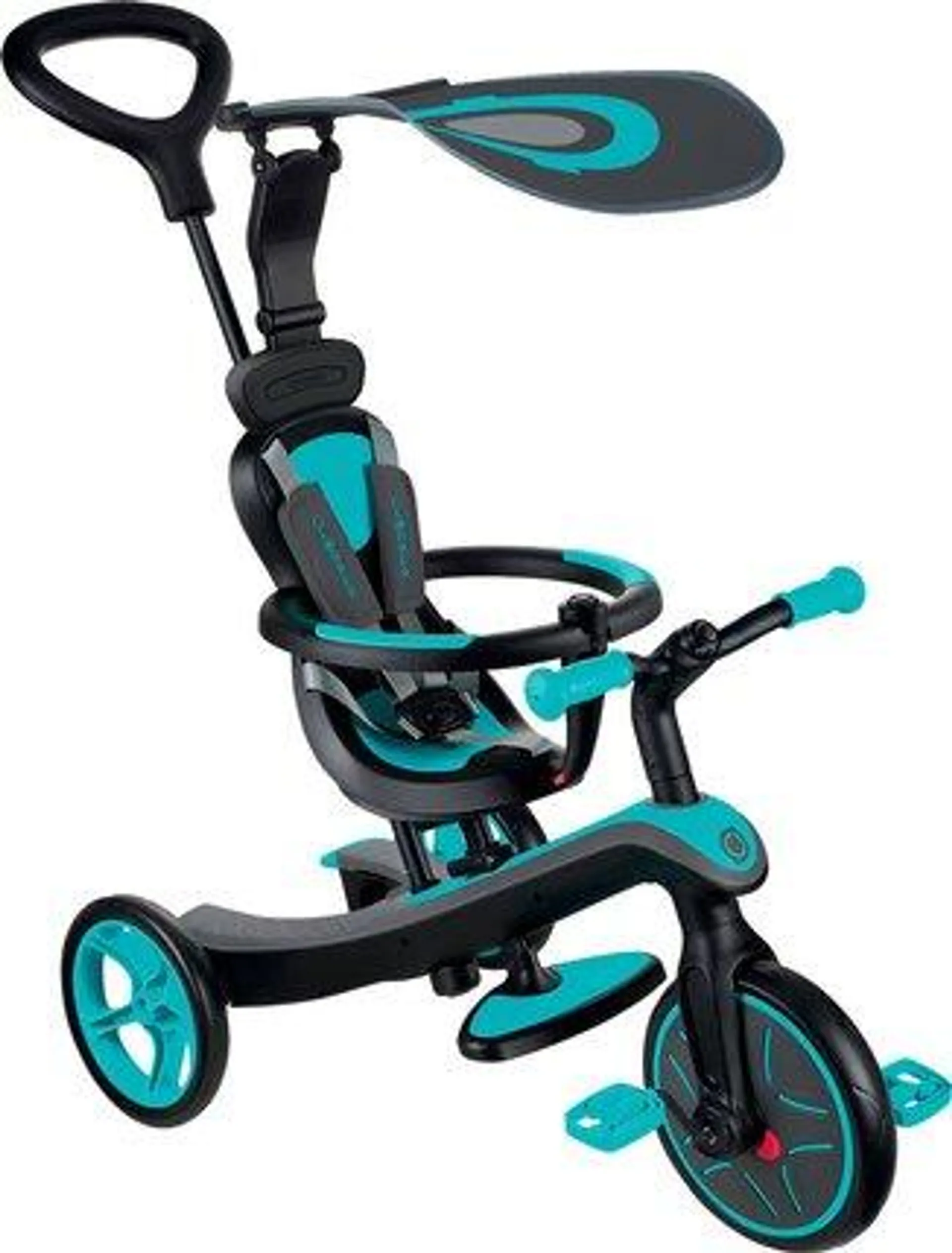 TRICYCLE EVOLUTIF EXPLORER 4 EN 1 GLOBBER - BLEU TURQUOISE