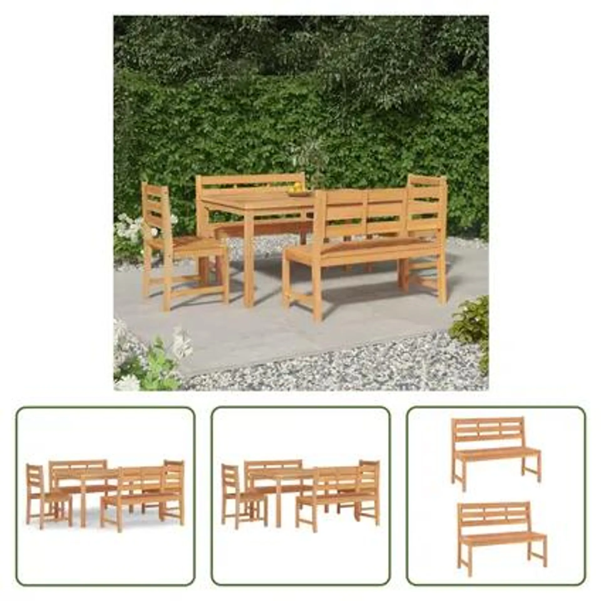 vidaXL - Teck - Ensemble à manger de jardin 5pcs Bois de teck massif - 315719