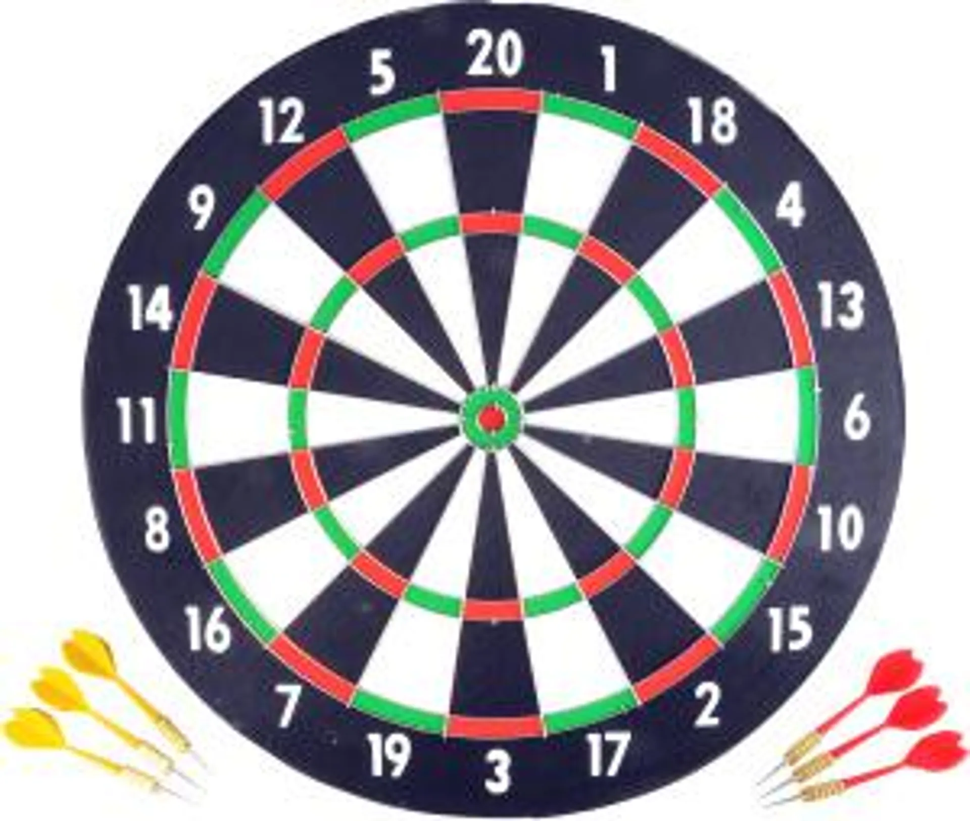 Longfield Darts Dubbelzijdig Papieren Dartbord met 6 Dartpijlen