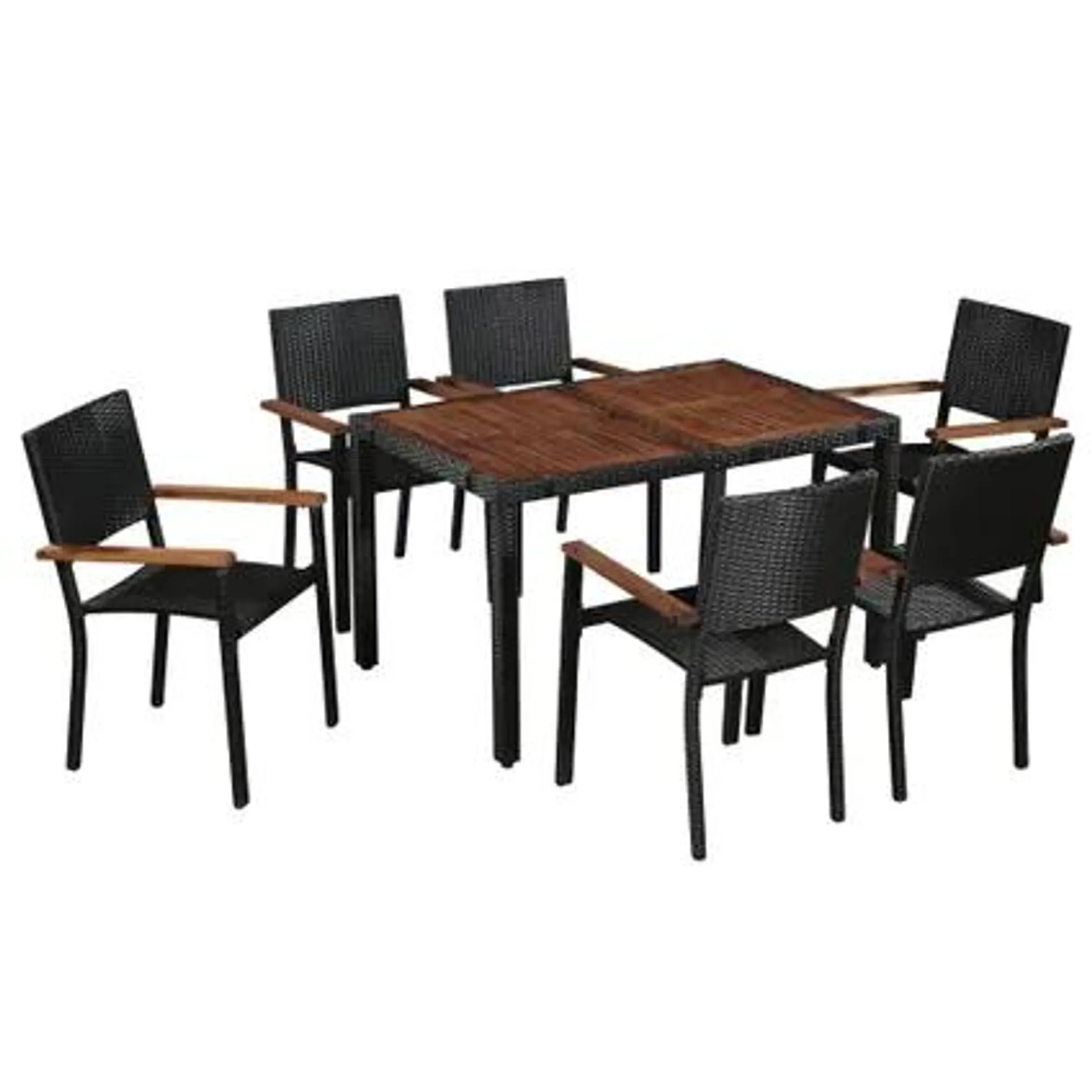 vidaXL Mobilier d'extérieur 7 pcs Résine tressée et bois d'acacia