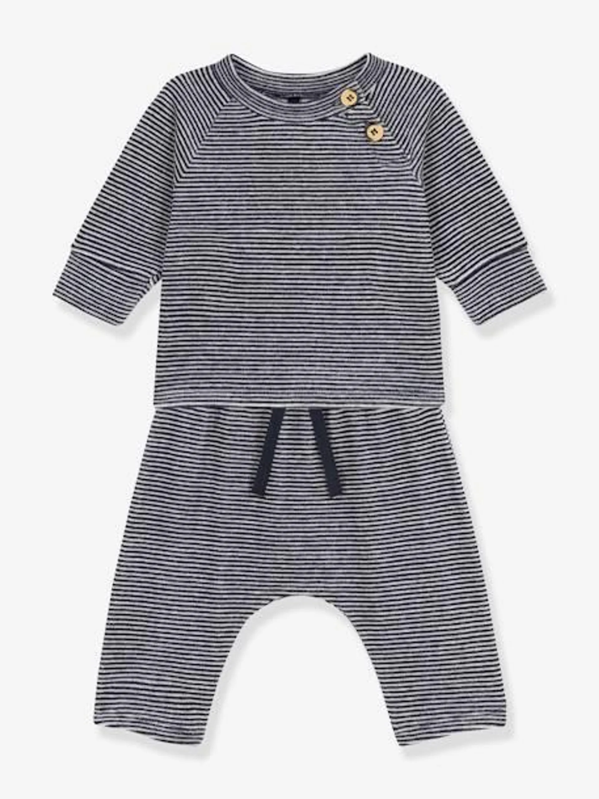 Ensemble 2 pièces en velours et coton PETIT BATEAU - marine