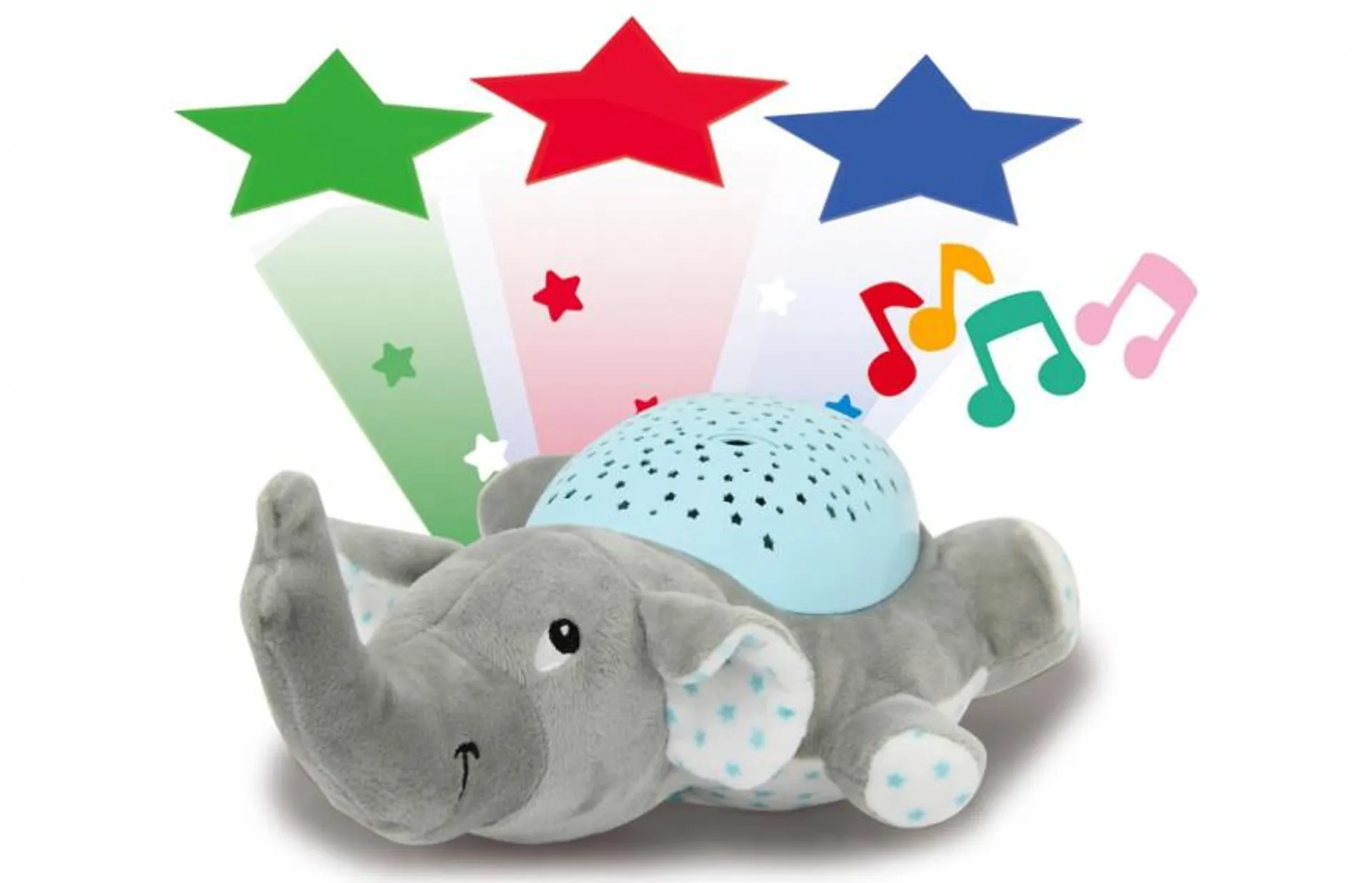 JAMARA Dreamy Elephant nachtlamp led 32 cm grijs/blauw