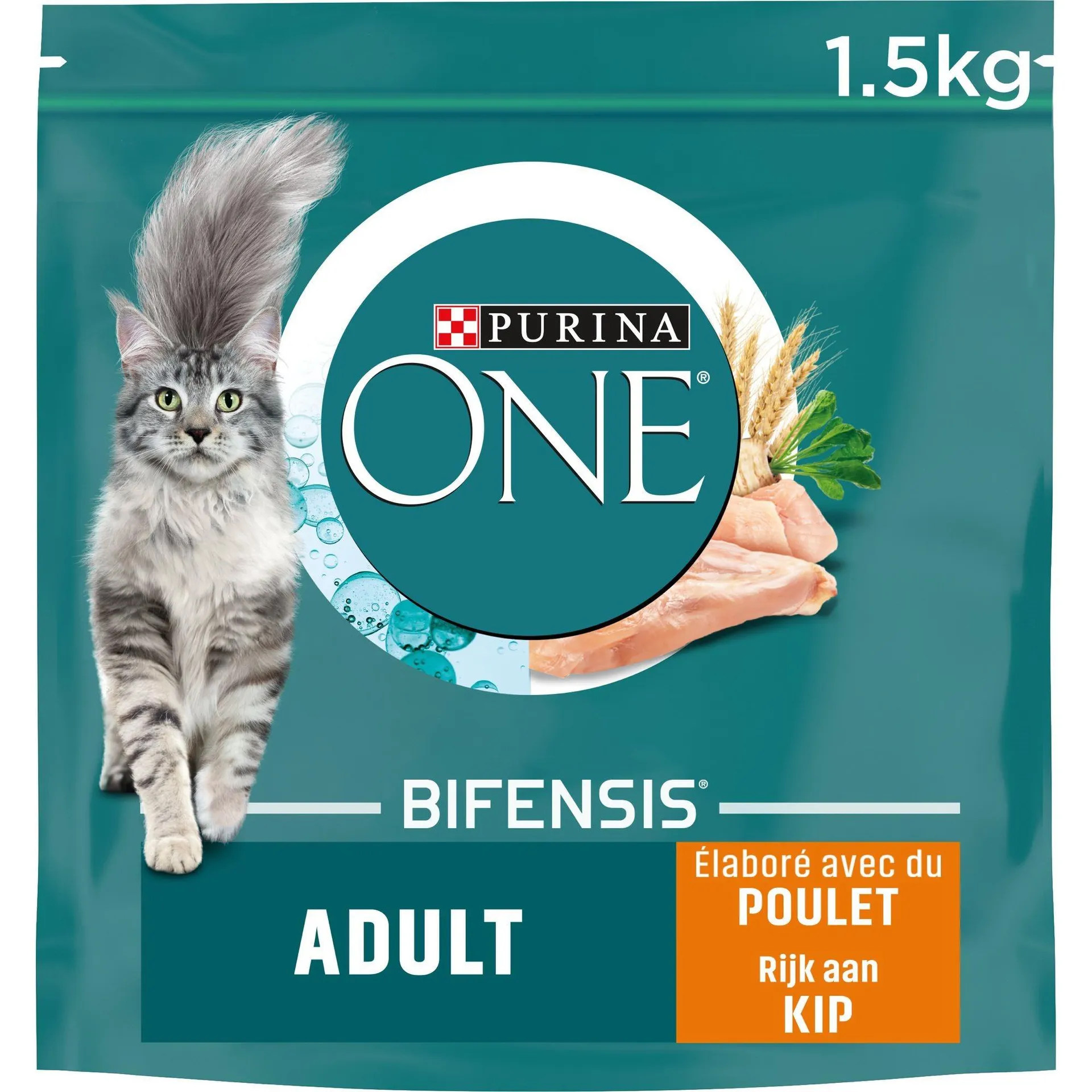 Purina one bifensis® adult kip en volkoren granen 1,5kg