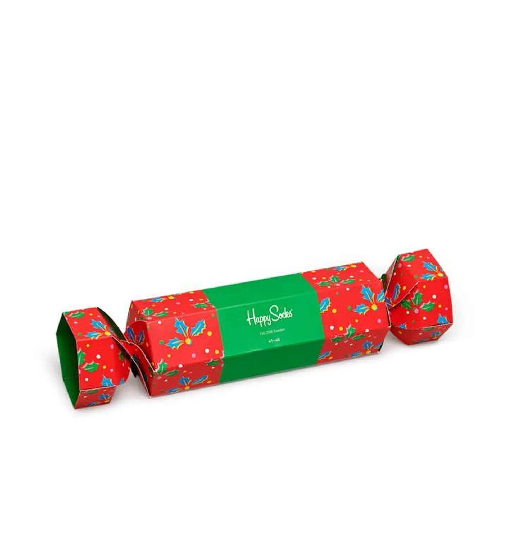 2-Pack Christmas Cracker Holly Socks Gift Set