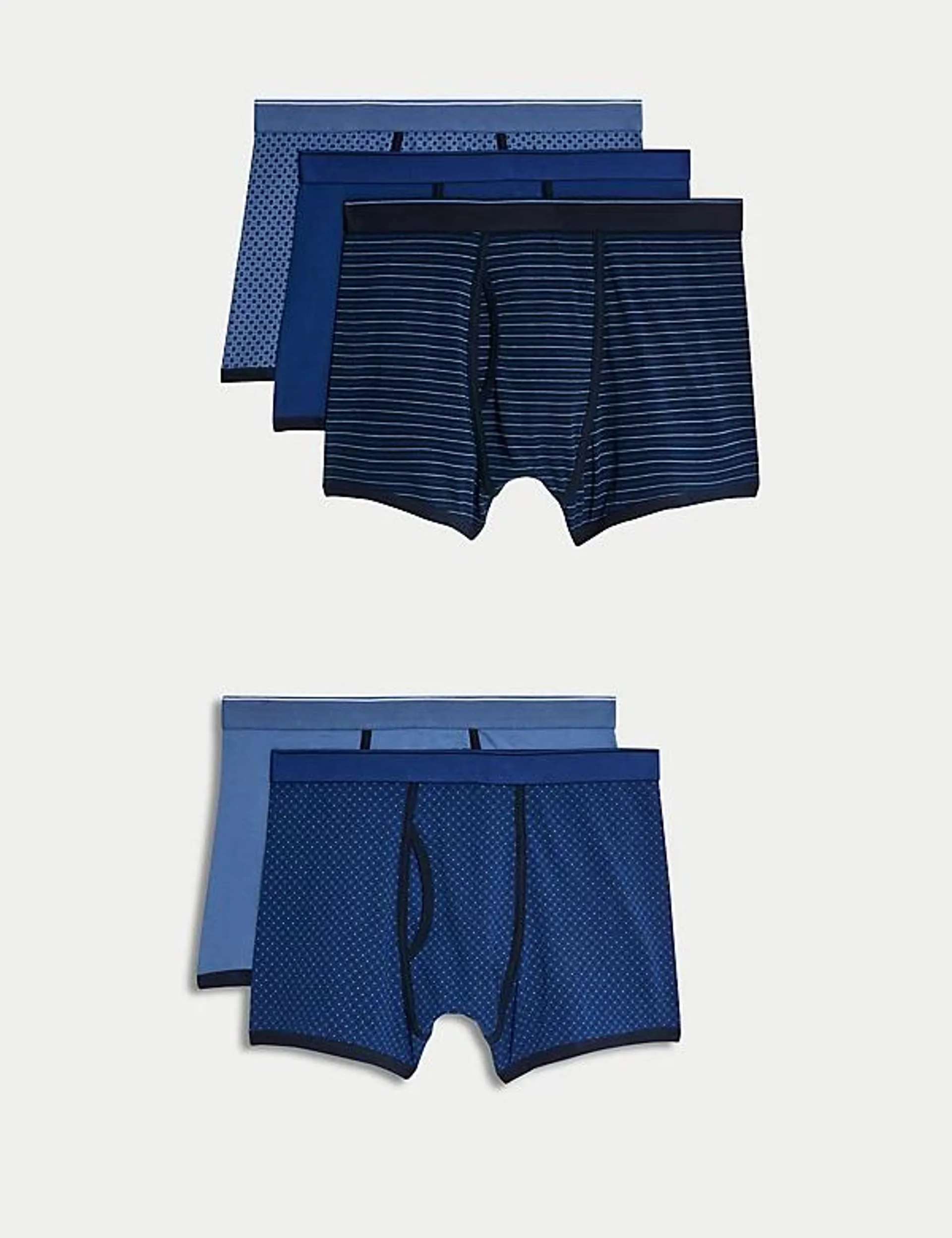 5pk Cotton Stretch Cool & Fresh™ Trunks