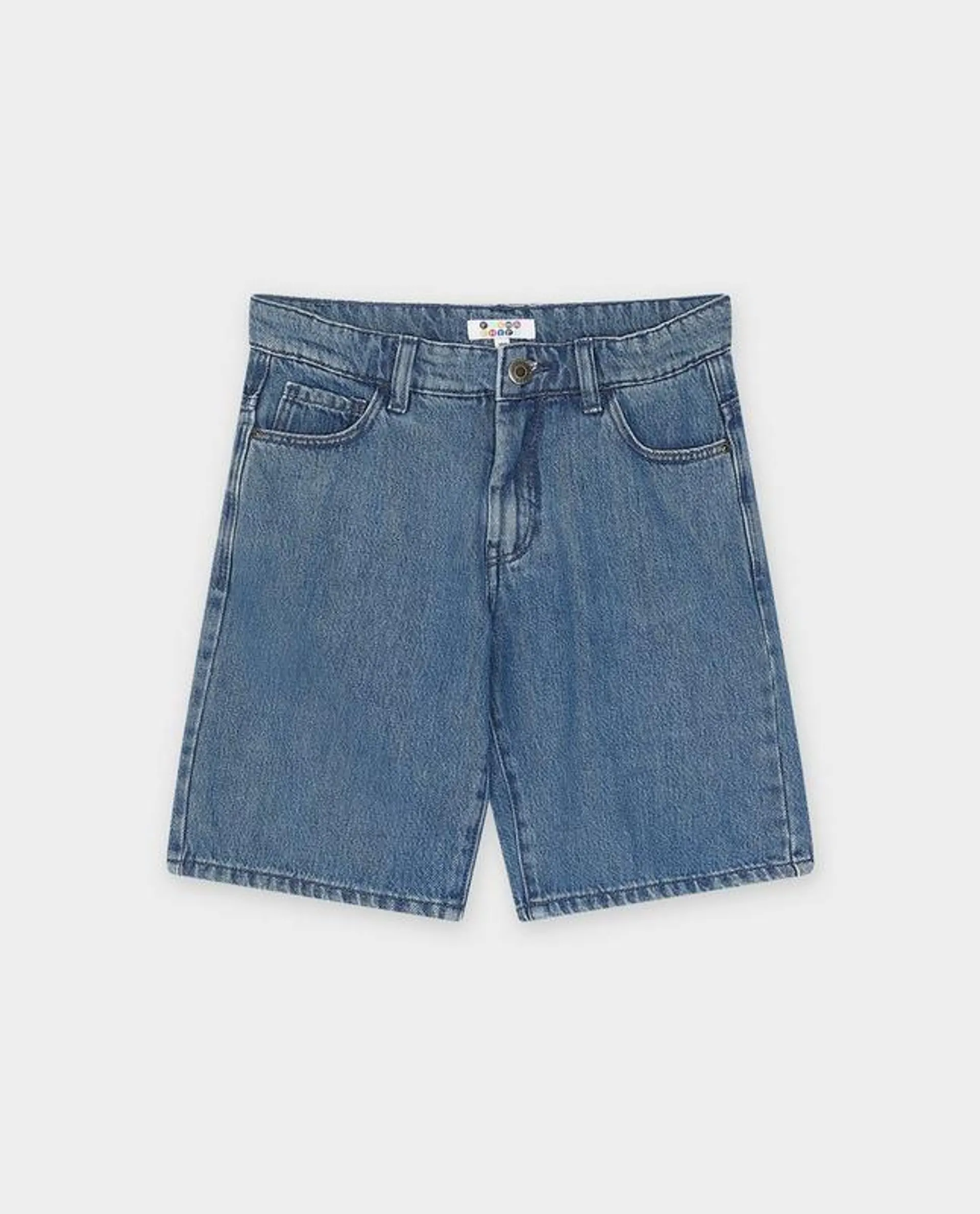 Blauwe jeansshort, straight fit