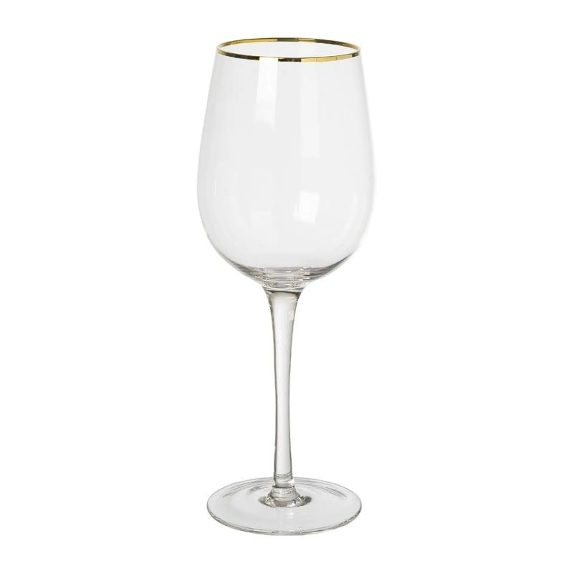 Wijnglas gouden rand - transparant - 380 ml