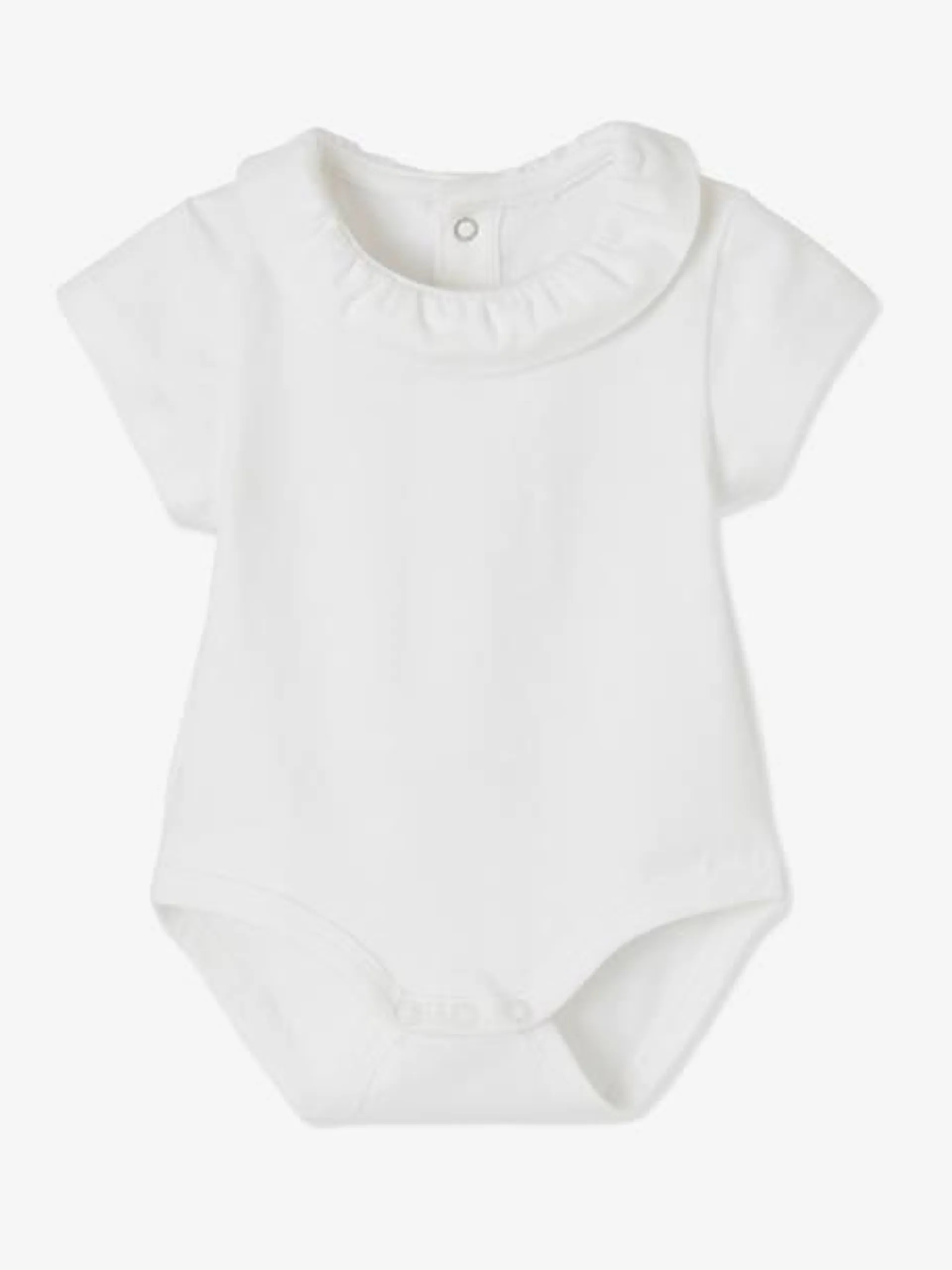 Lot de 2 bodies bébé col fantaisie manches courtes ouverture dos - lot blanc