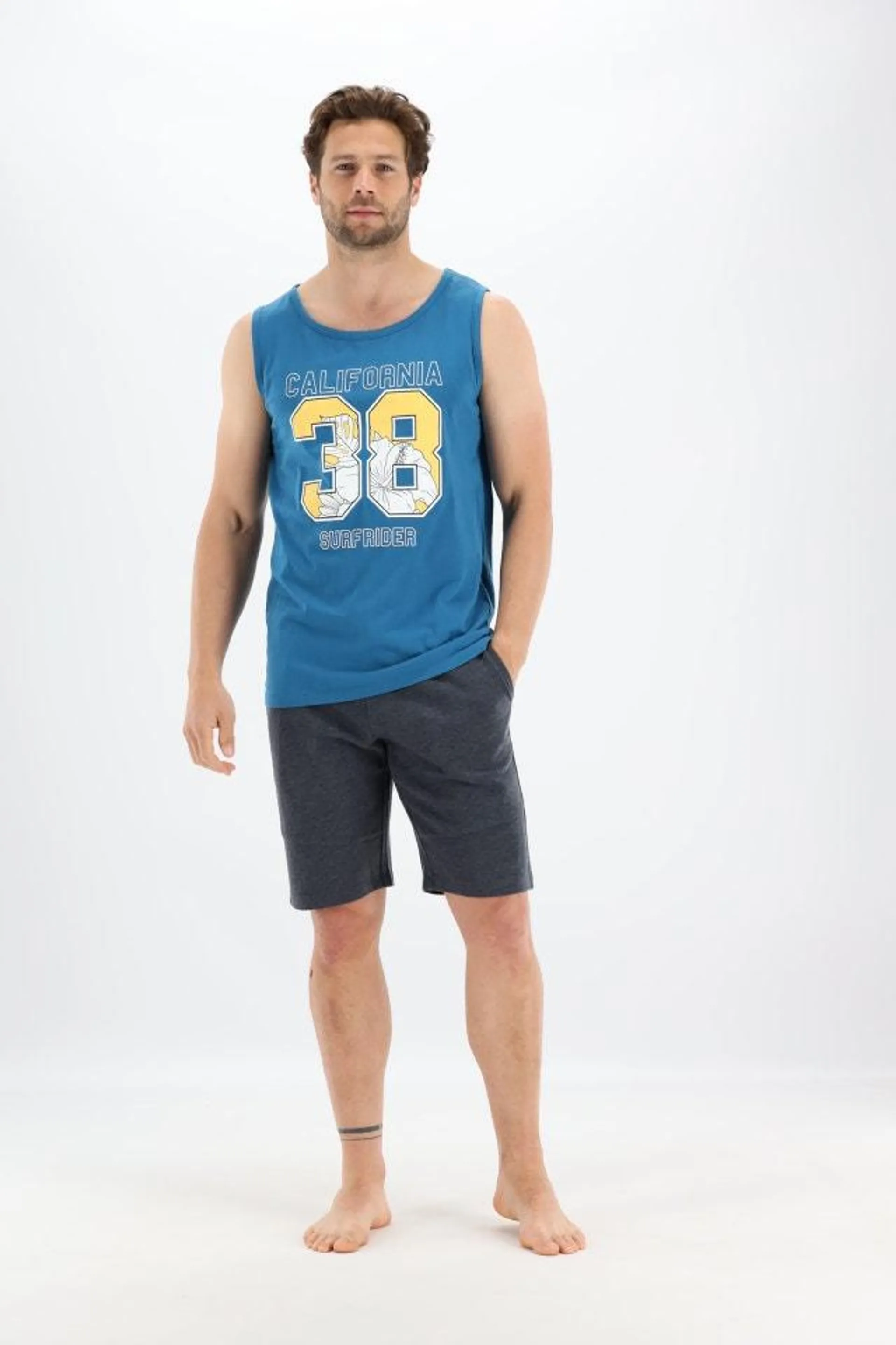 Blauwe tanktop California Surfrider